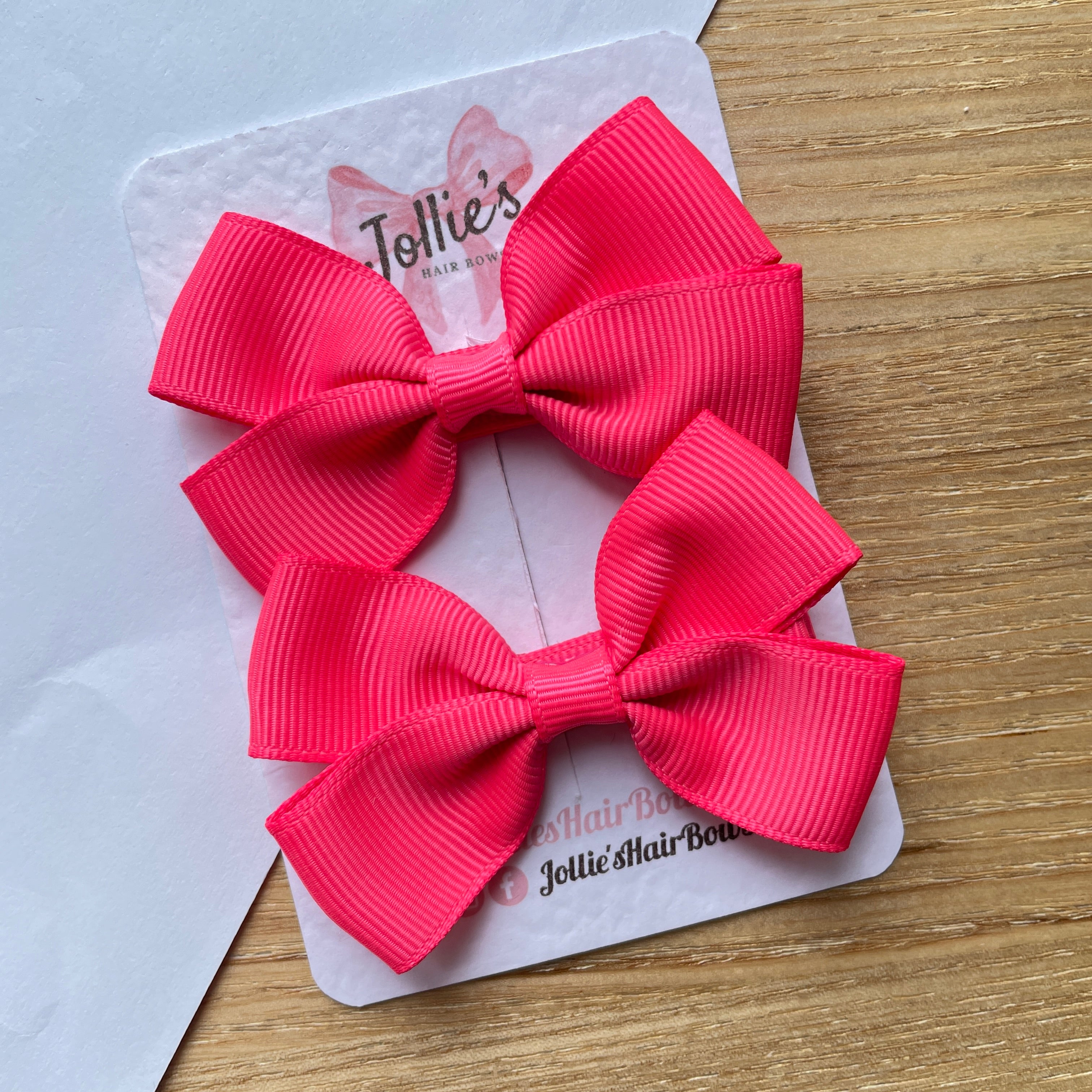 2.75" Passion Fruit Classic Hair Bows (Pair) – Grosgrain Ribbon with Lined Alligator Clips