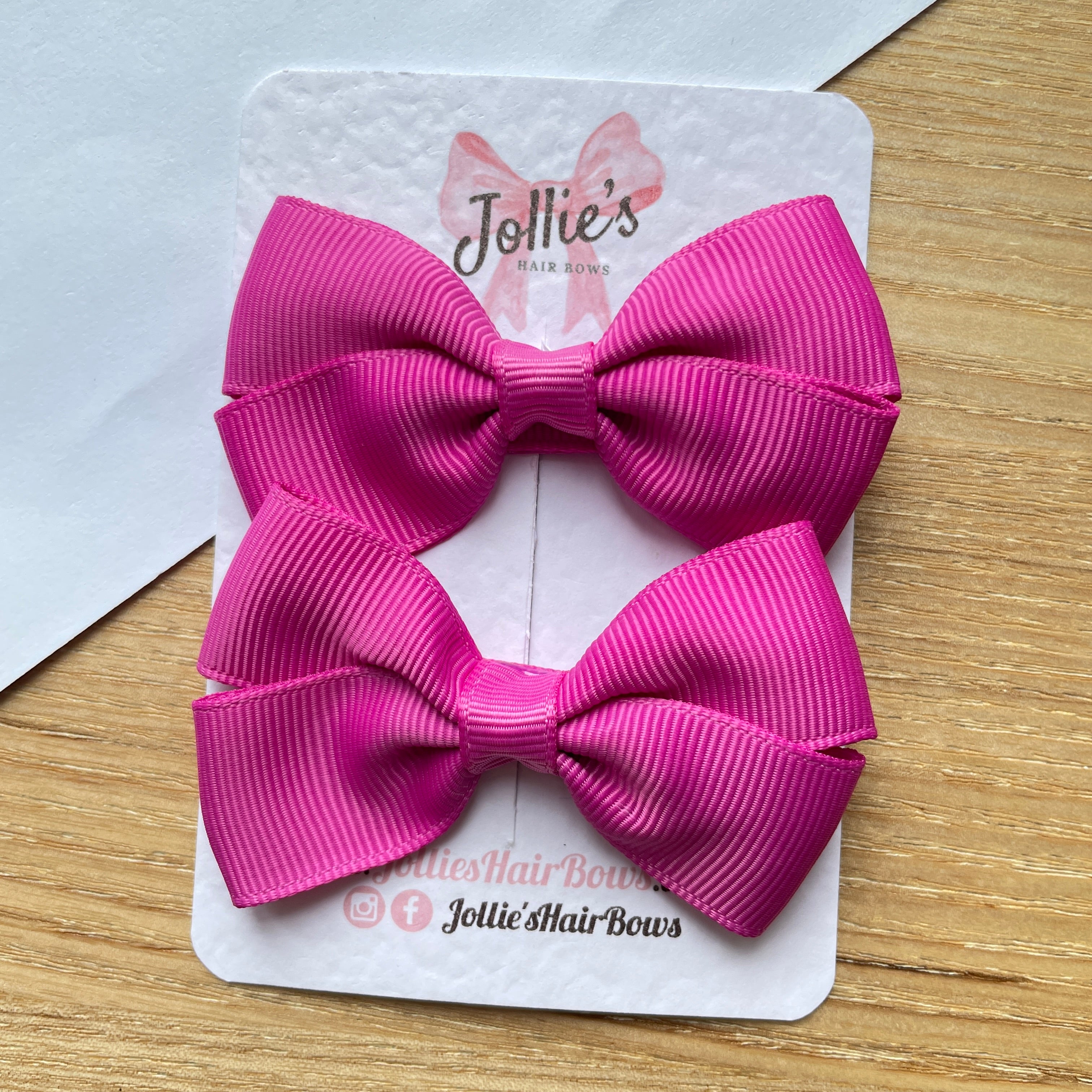 2.75" Garden Rose Classic Hair Bows (Pair) – Grosgrain Ribbon with Lined Alligator Clips