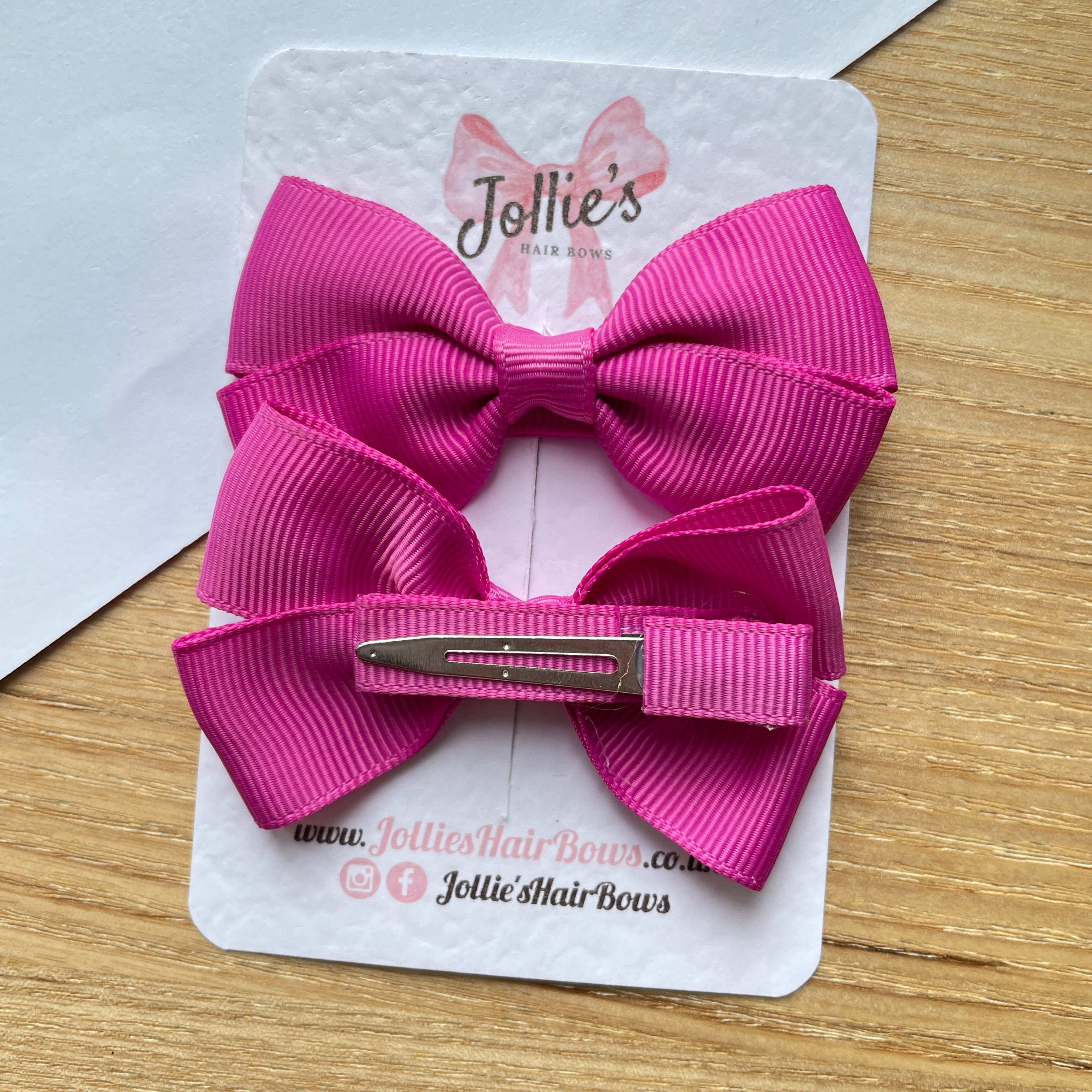 2.75" Garden Rose Classic Hair Bows (Pair) – Grosgrain Ribbon with Lined Alligator Clips