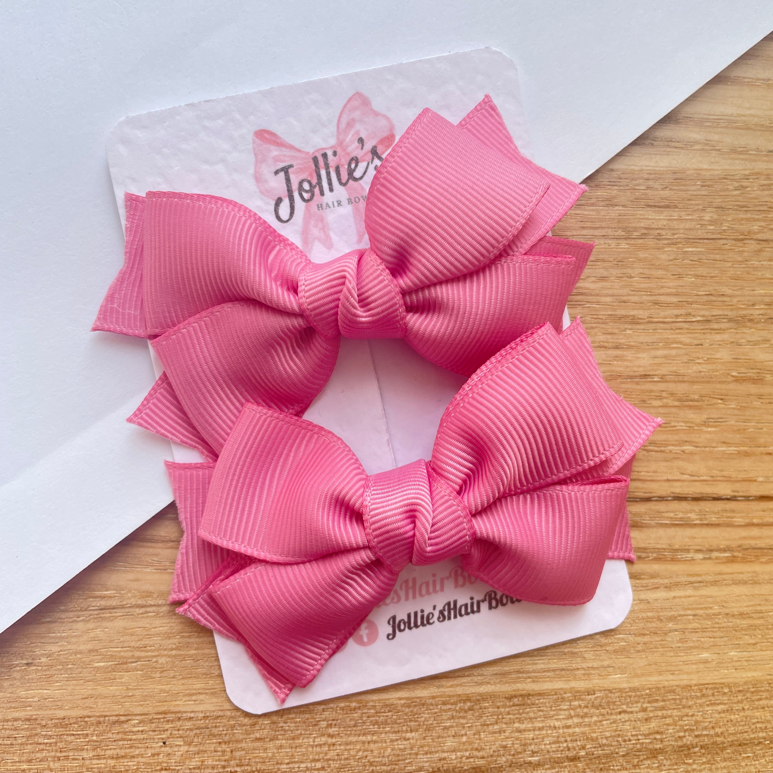 3" Wild Rose Layered Hair Bows (Pair) – Grosgrain with Alligator Clip