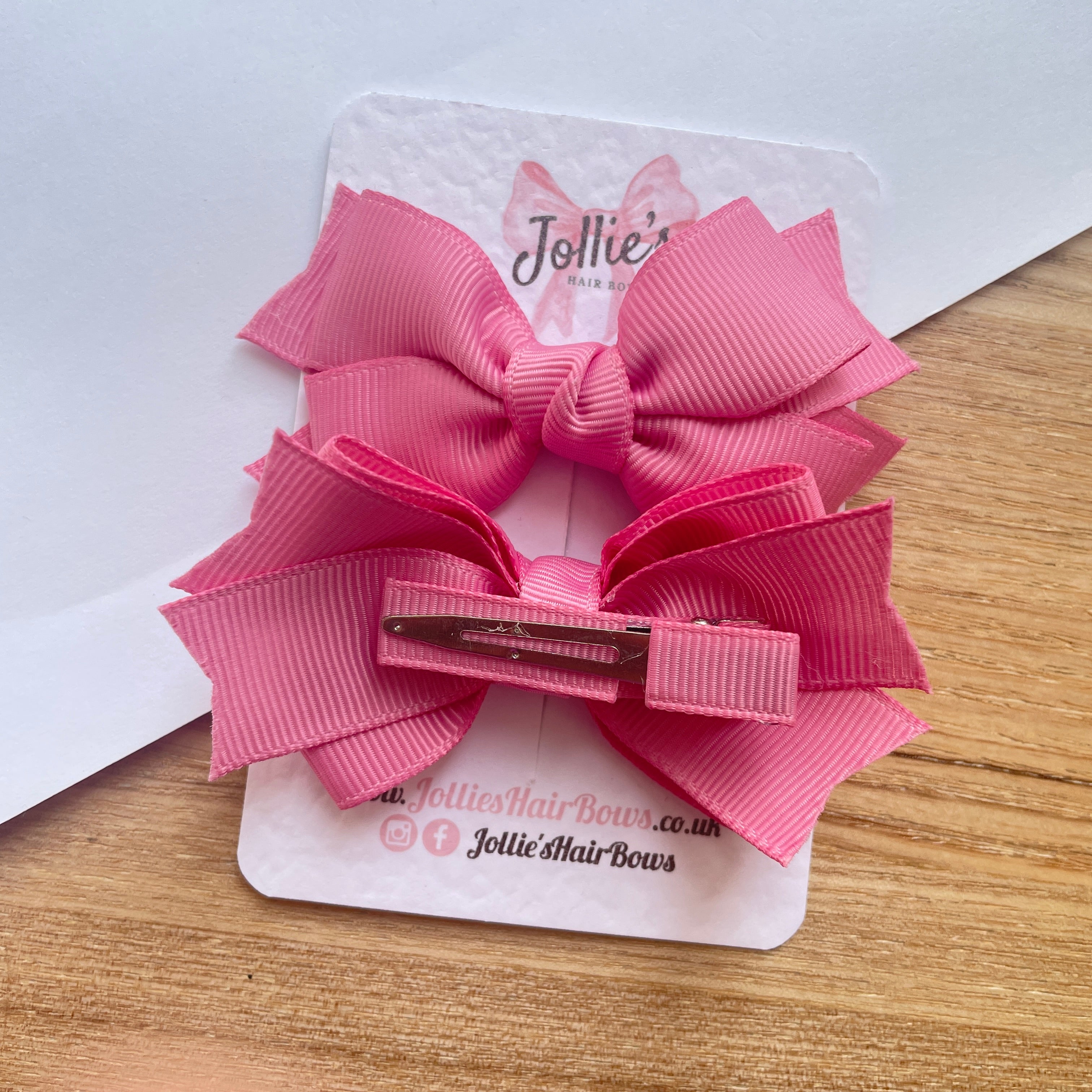 3" Wild Rose Layered Hair Bows (Pair) – Grosgrain with Alligator Clip