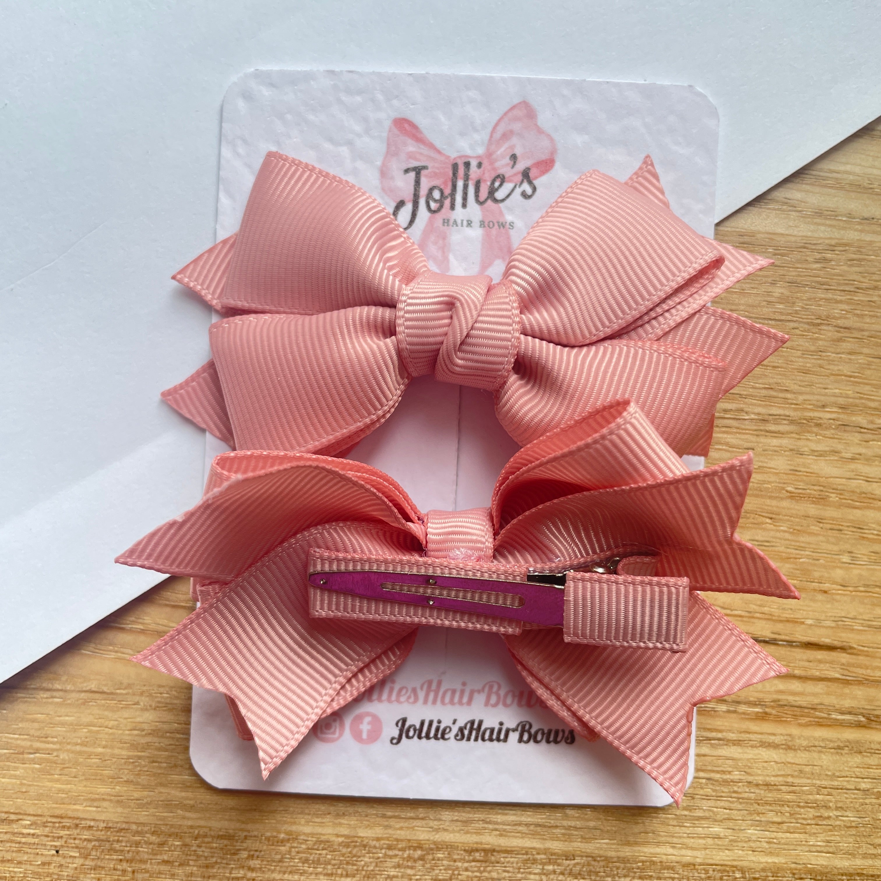 3" Sweet Nectar Layered Hair Bows (Pair) β Grosgrain with Alligator Clip