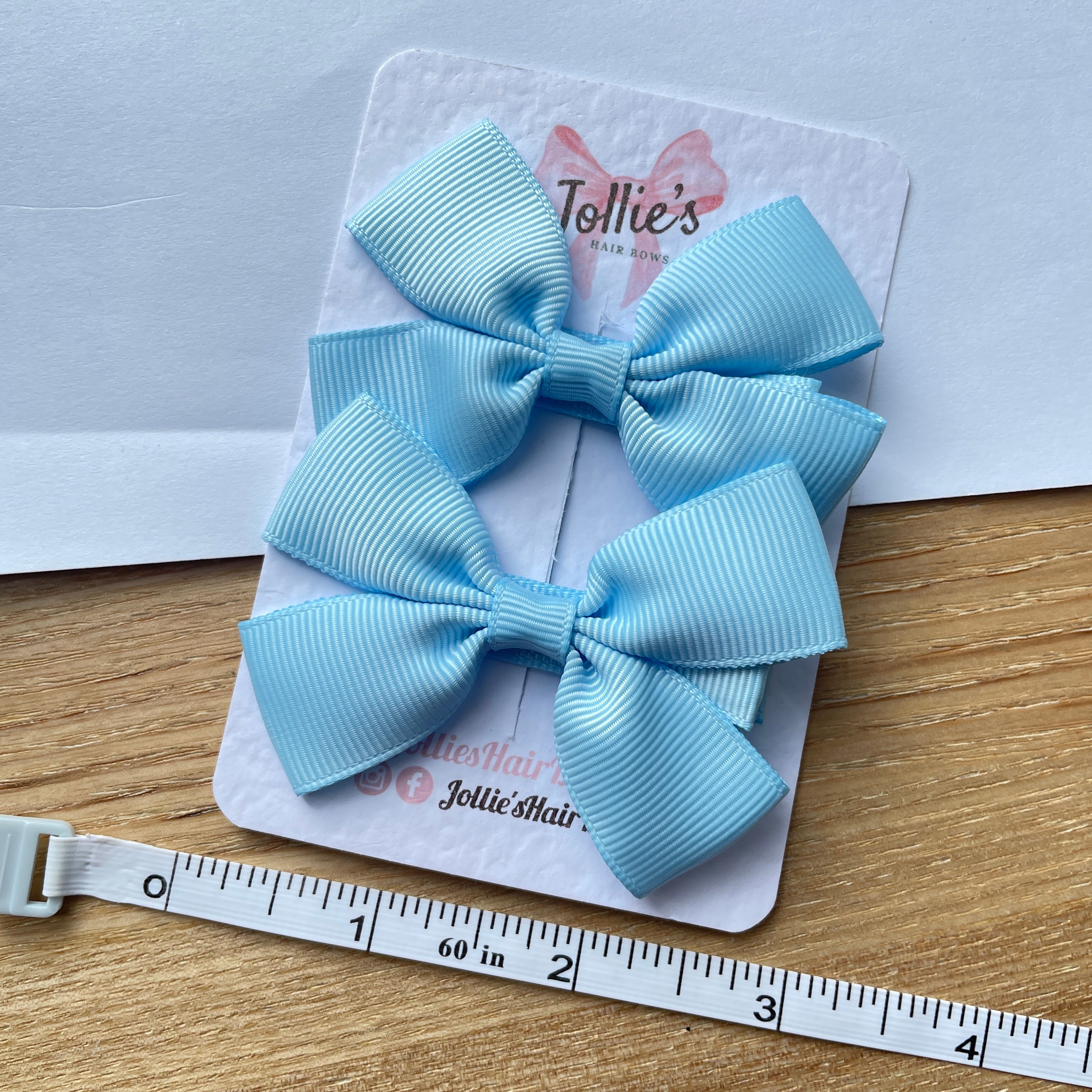 2.5" Bluebell Classic Hair Bows (Pair) – Grosgrain Ribbon with Lined Alligator Clips