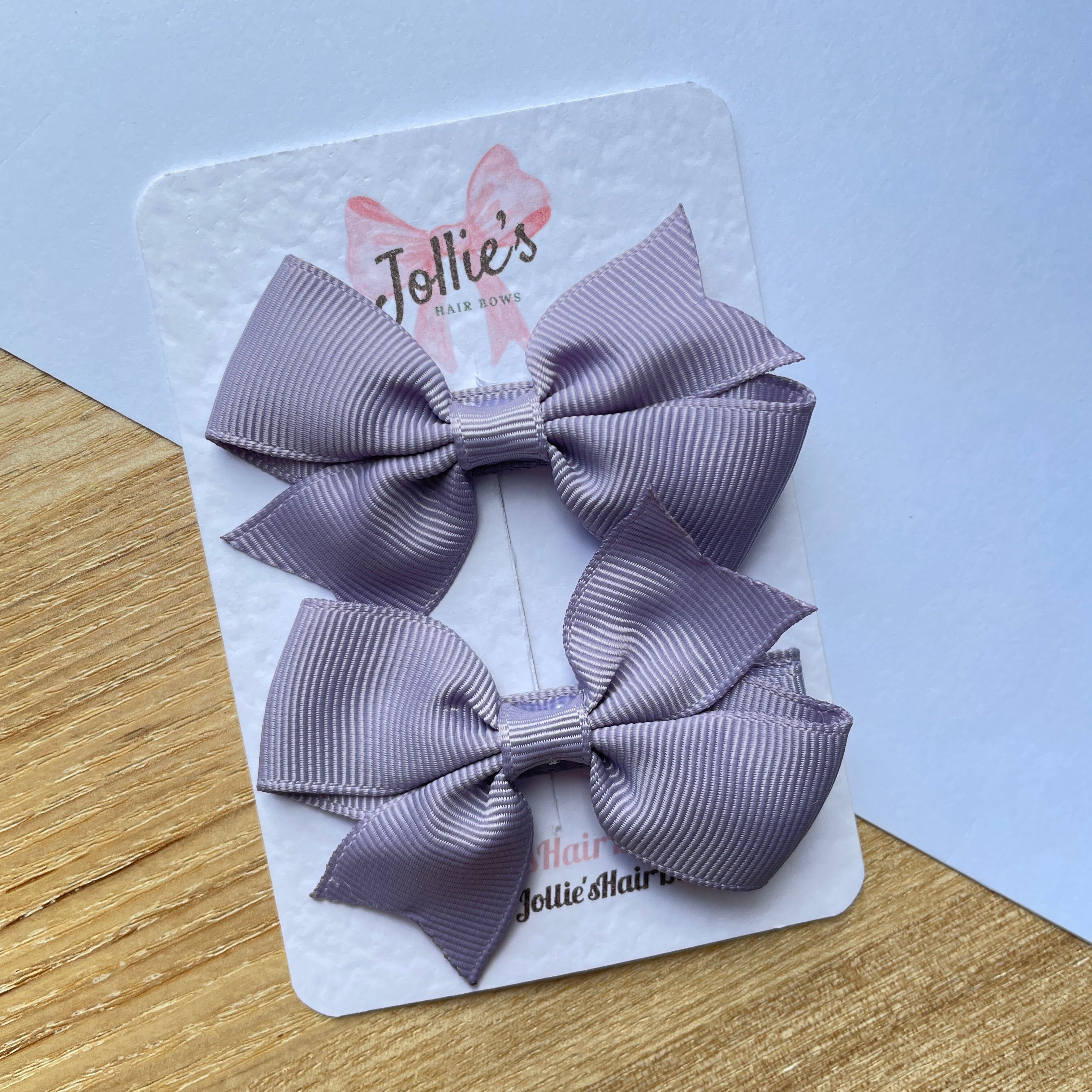 2.5" Thistle Lively Bow Clip Set – Grosgrain Ribbon Hair Bows for Girls (Pair)