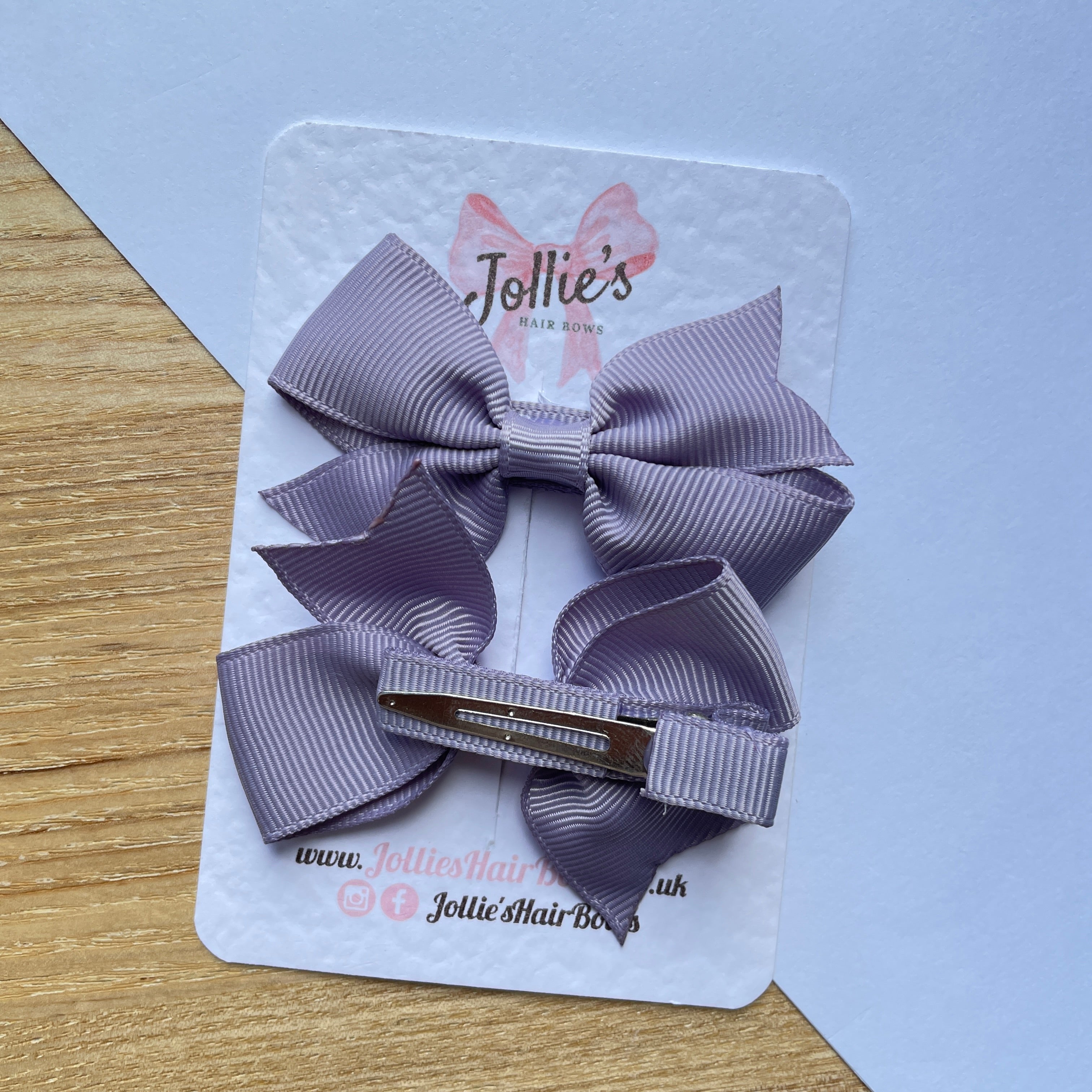 2.5" Thistle Lively Bow Clip Set – Grosgrain Ribbon Hair Bows for Girls (Pair)