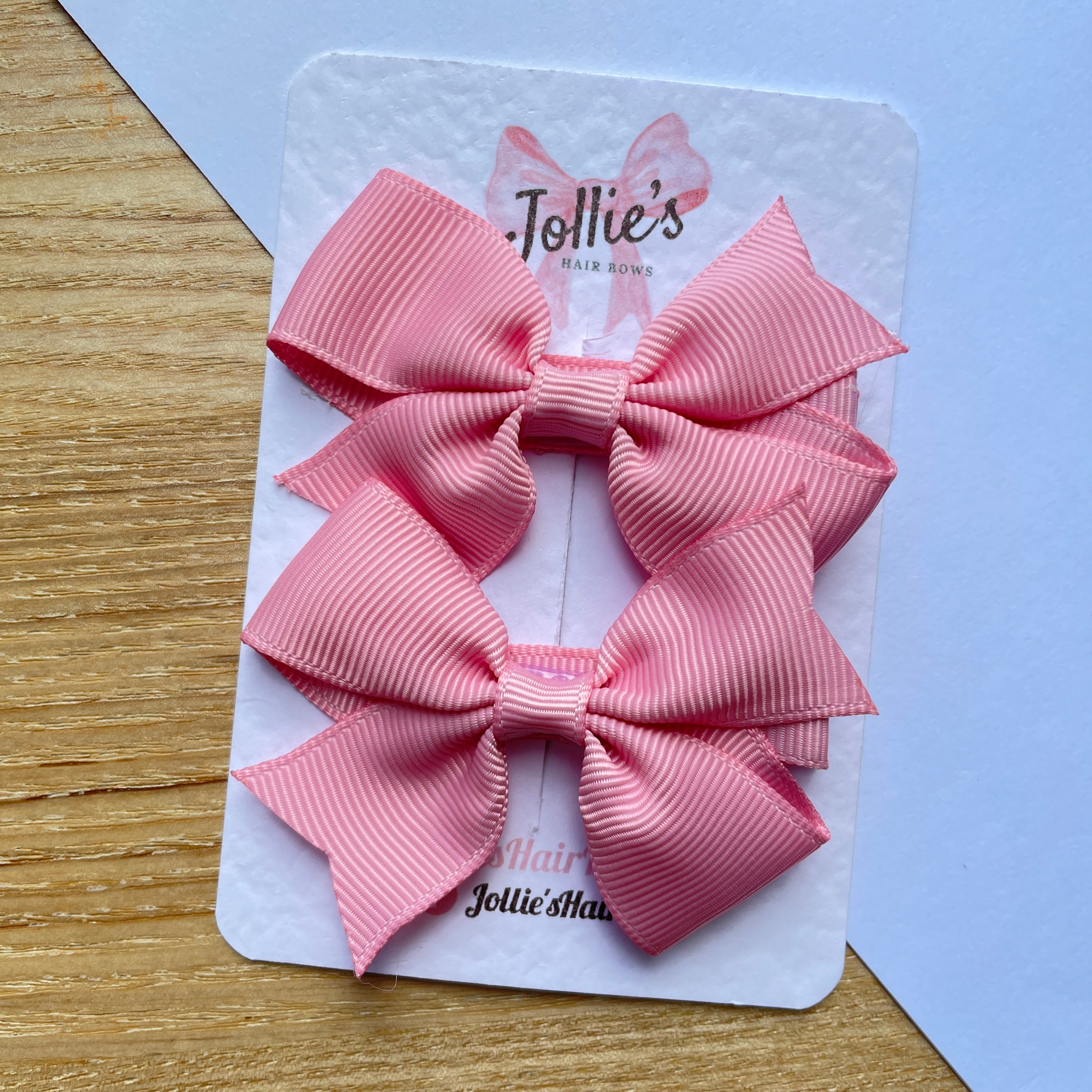 2.5" Peony Lively Bow Clip Set – Grosgrain Ribbon Hair Bows for Girls (Pair)