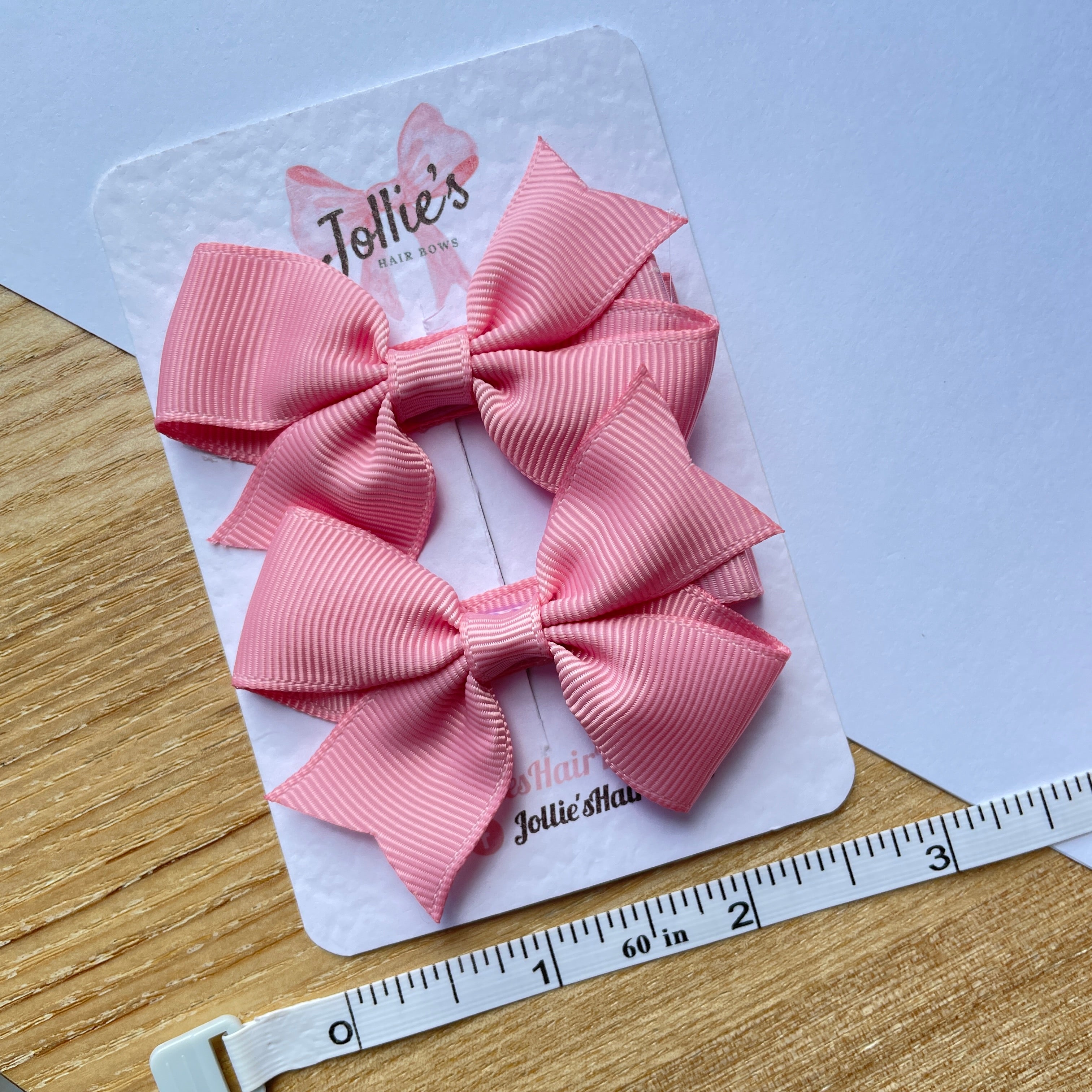 2.5" Peony Lively Bow Clip Set – Grosgrain Ribbon Hair Bows for Girls (Pair)