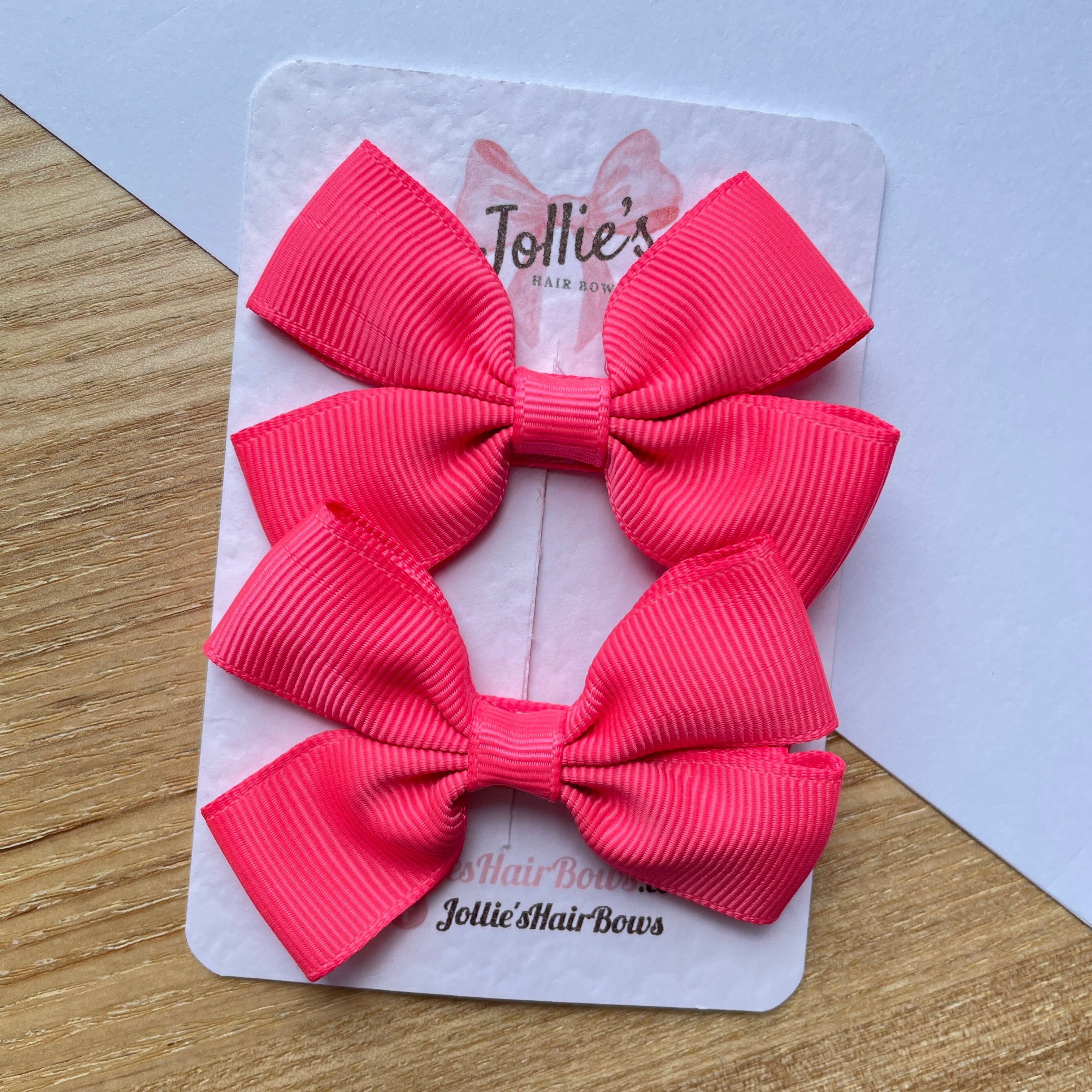 2.5" Passion Fruit Classic Hair Bows (Pair) β Grosgrain Ribbon with Lined Alligator Clips
