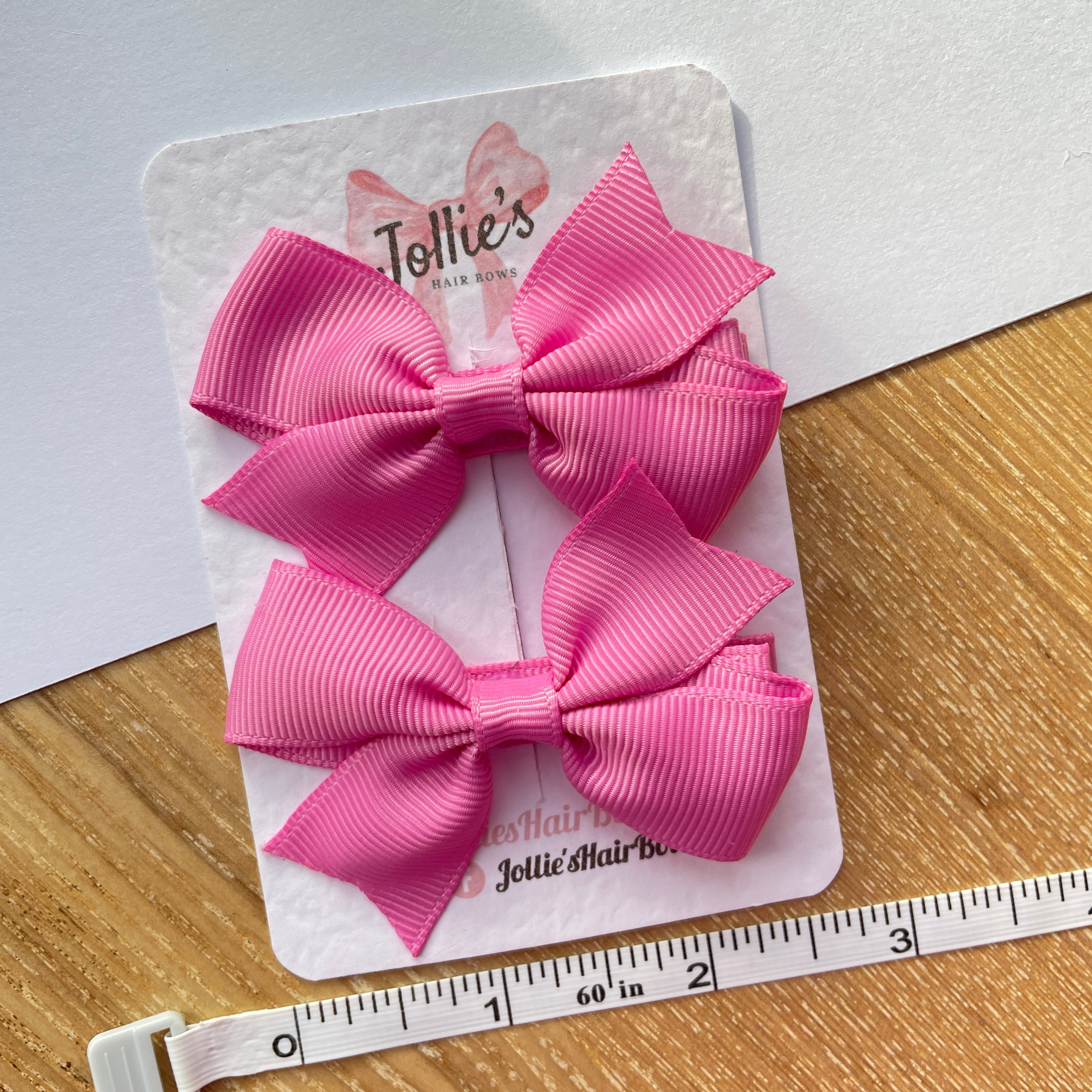 2.5" Rose Bloom Lively Bow Clip Set – Grosgrain Ribbon Hair Bows for Girls (Pair)