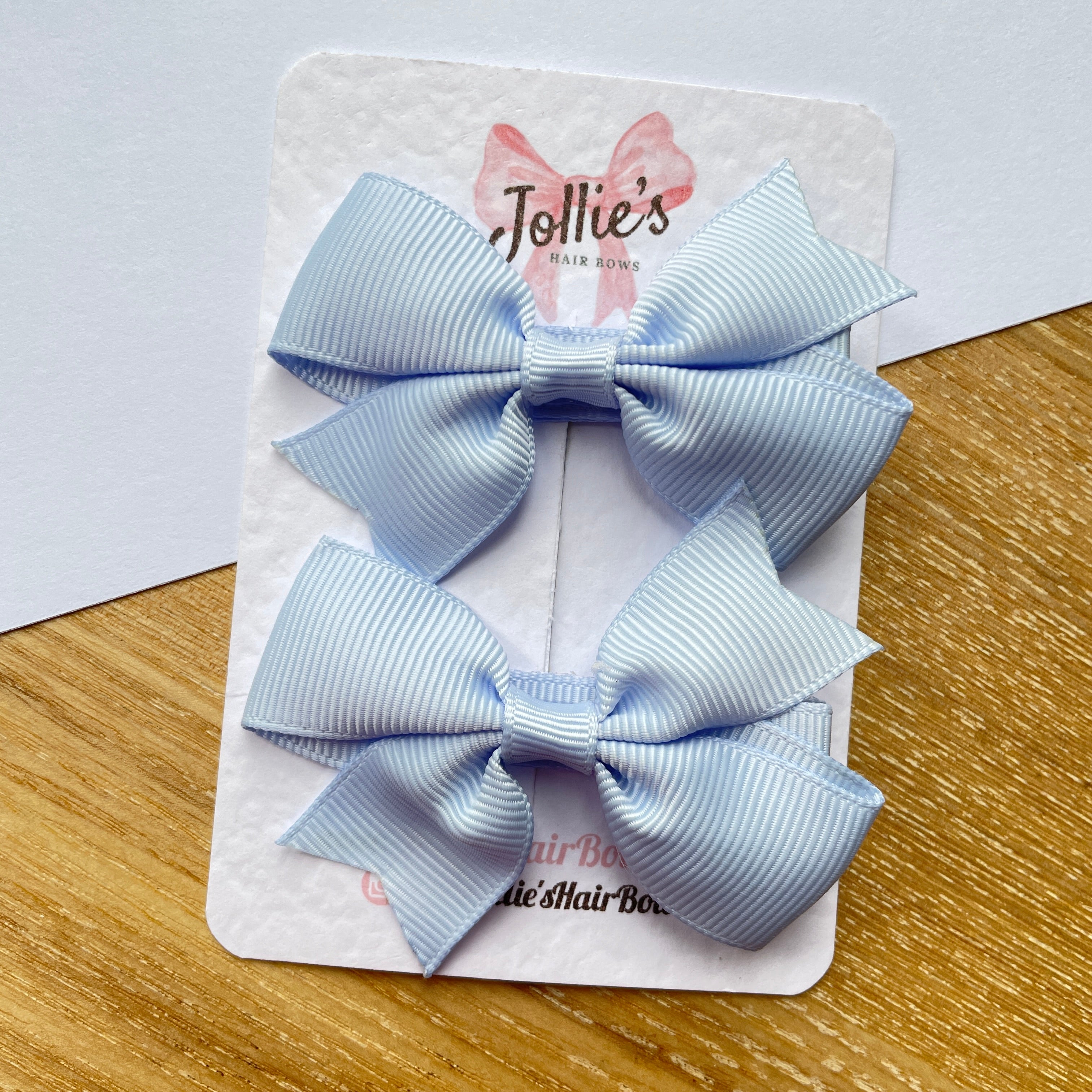 2.5" Bluebell Lively Bow Clip Set – Grosgrain Ribbon Hair Bows for Girls (Pair)