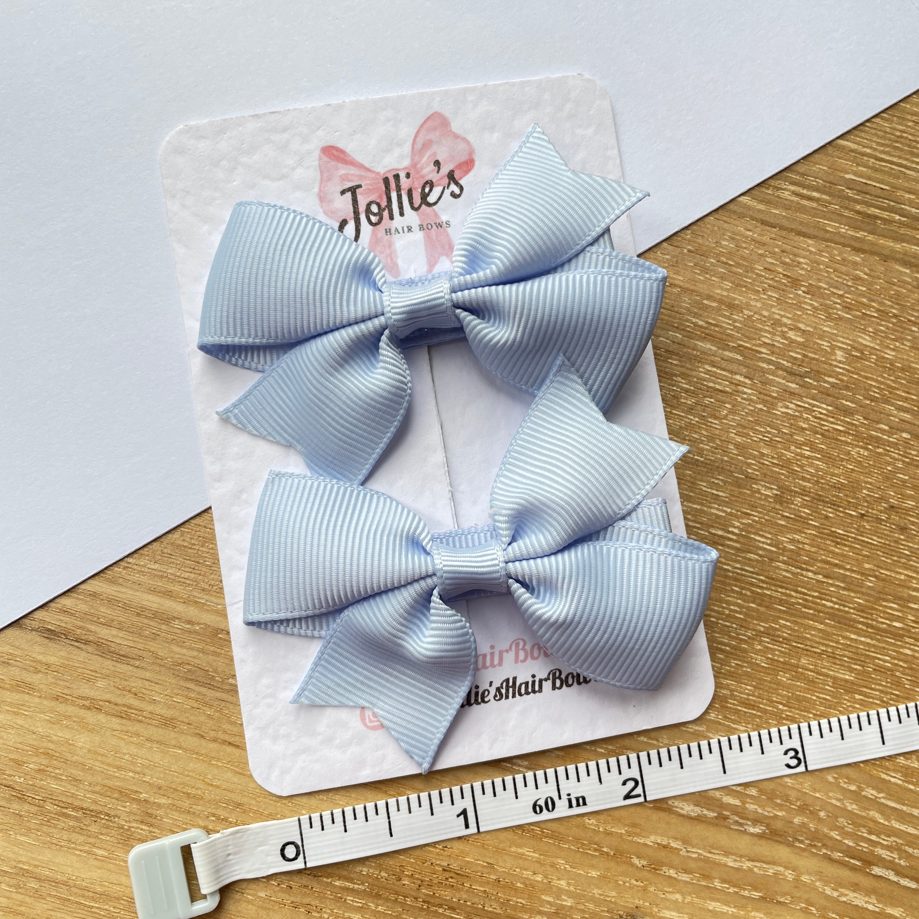 2.5" Bluebell Lively Bow Clip Set – Grosgrain Ribbon Hair Bows for Girls (Pair)