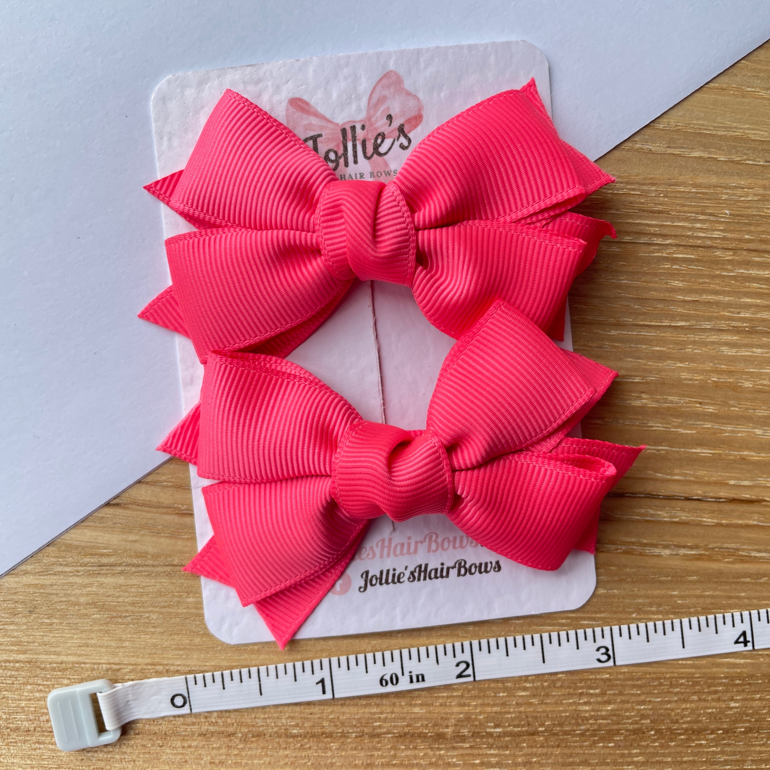 3" Passion Fruit Layered Hair Bows (Pair) – Grosgrain with Alligator Clip
