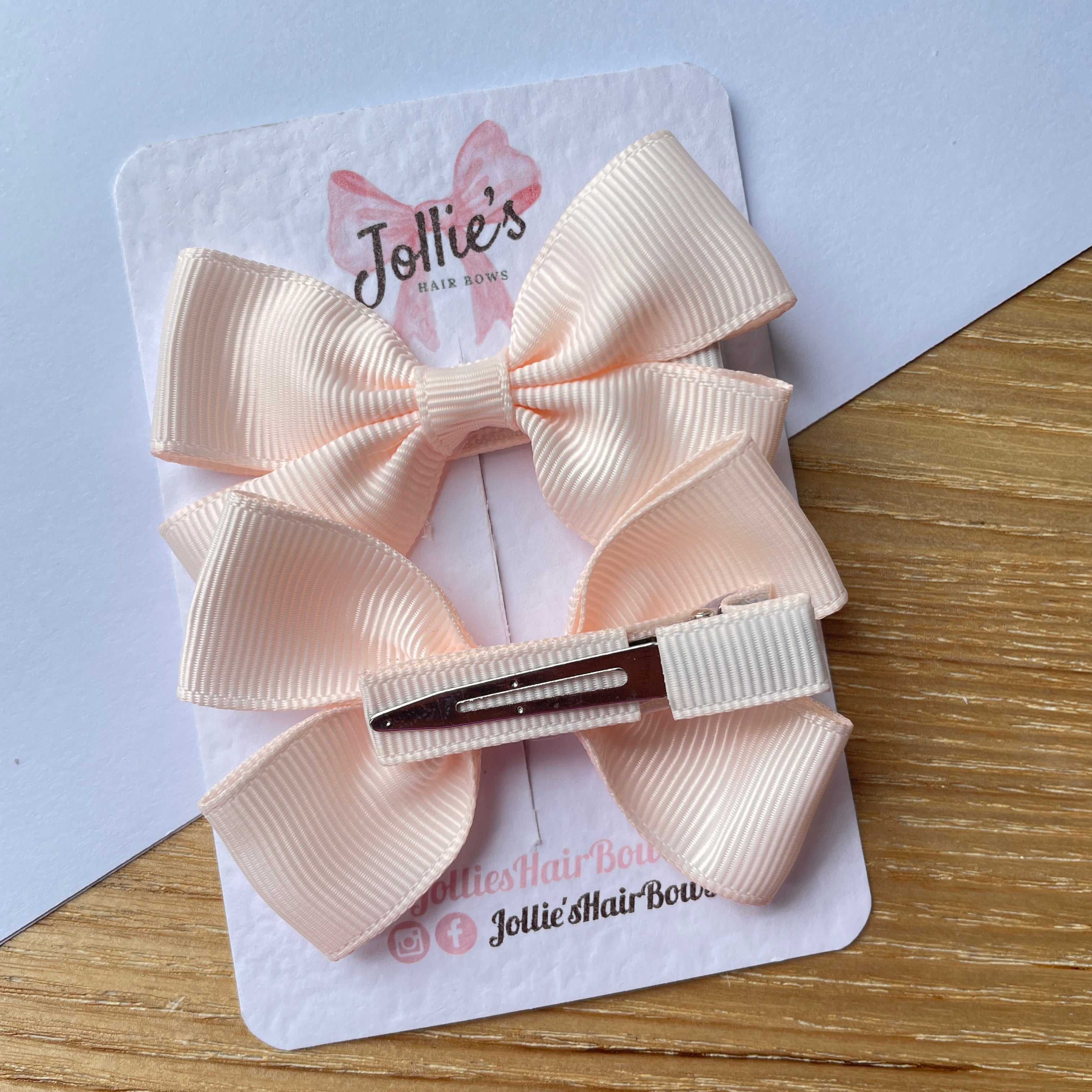 2.5" Sideshow Rose Classic Hair Bows (Pair) β Grosgrain Ribbon with Lined Alligator Clips