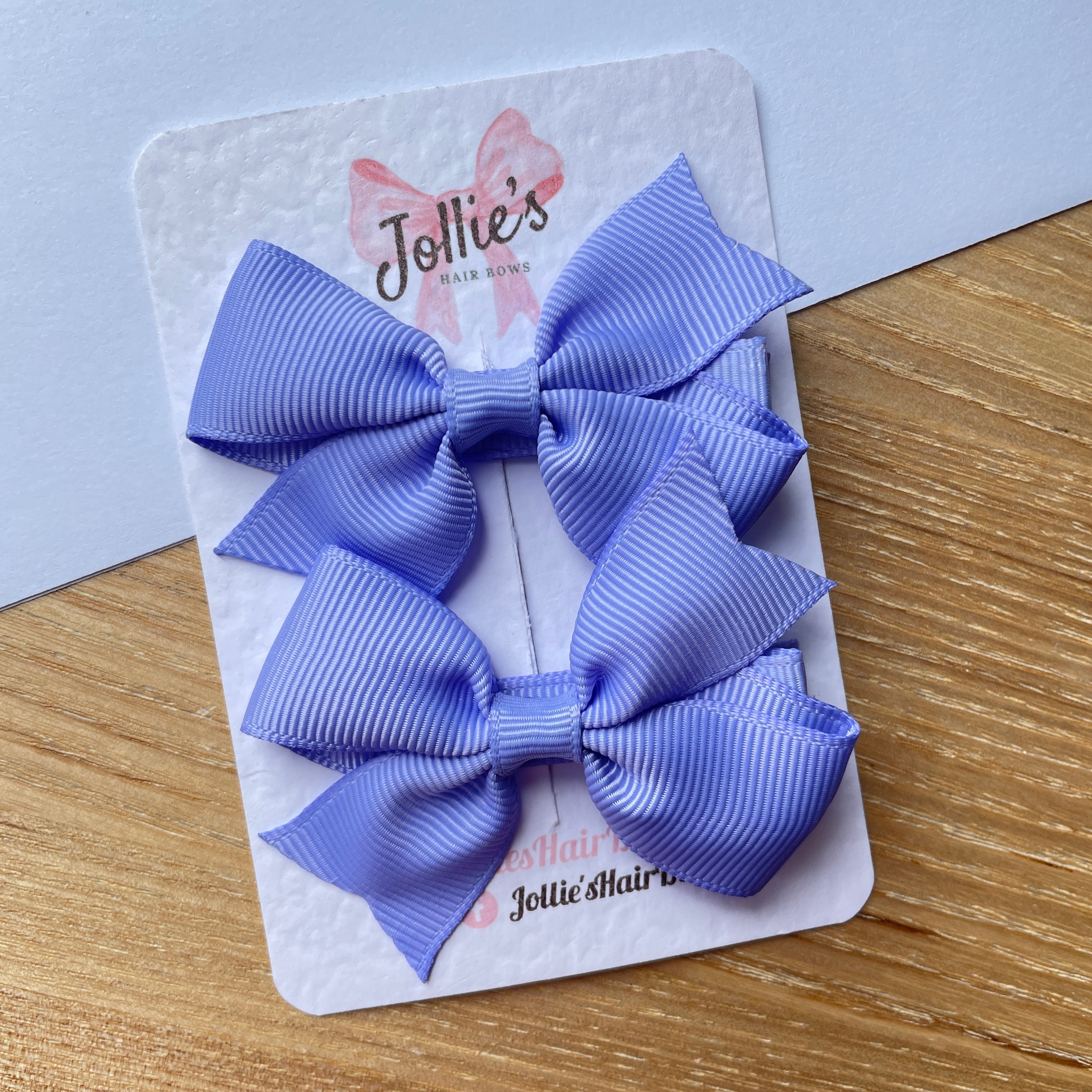 2.5" Iris Lively Bow Clip Set – Grosgrain Ribbon Hair Bows for Girls (Pair)