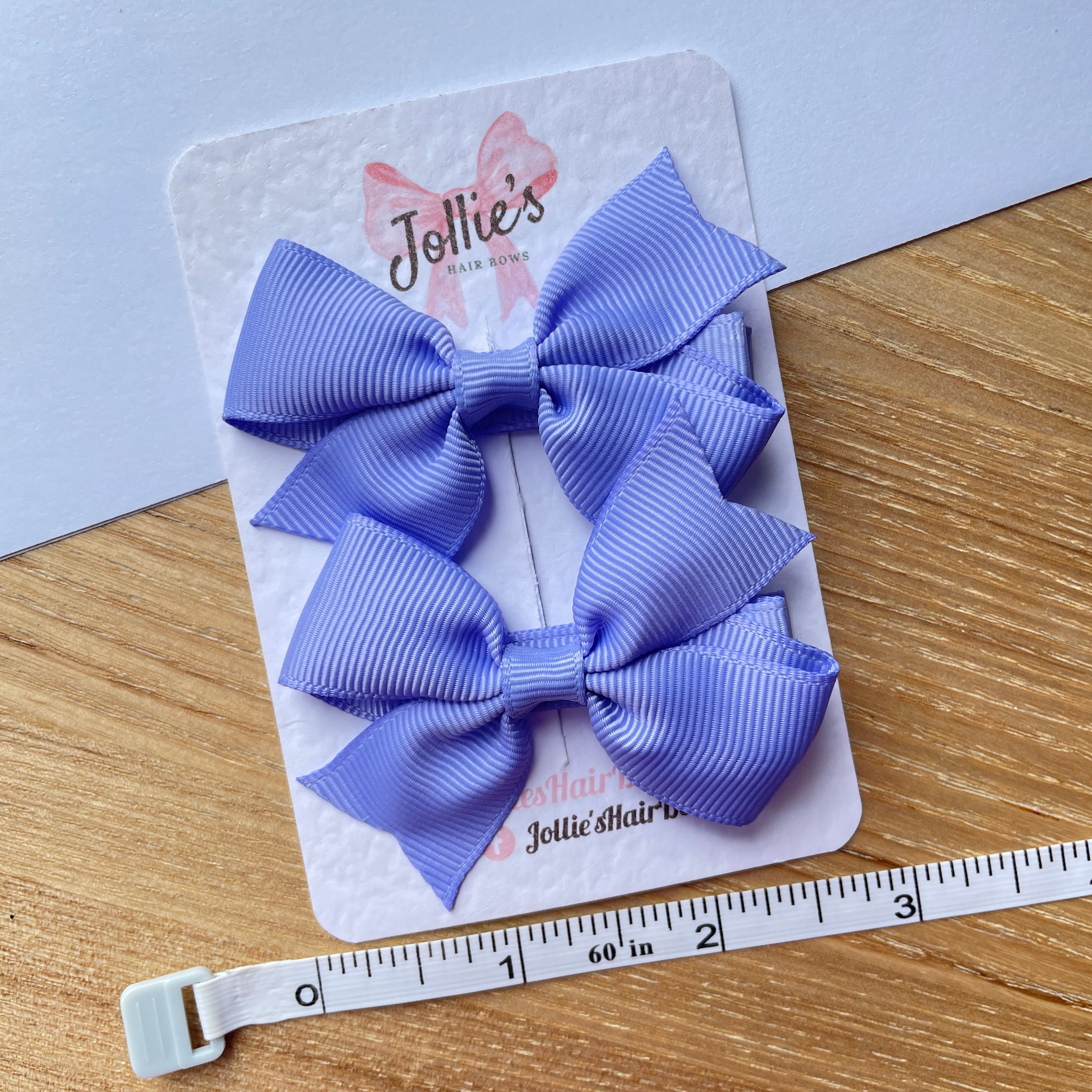2.5" Iris Lively Bow Clip Set – Grosgrain Ribbon Hair Bows for Girls (Pair)