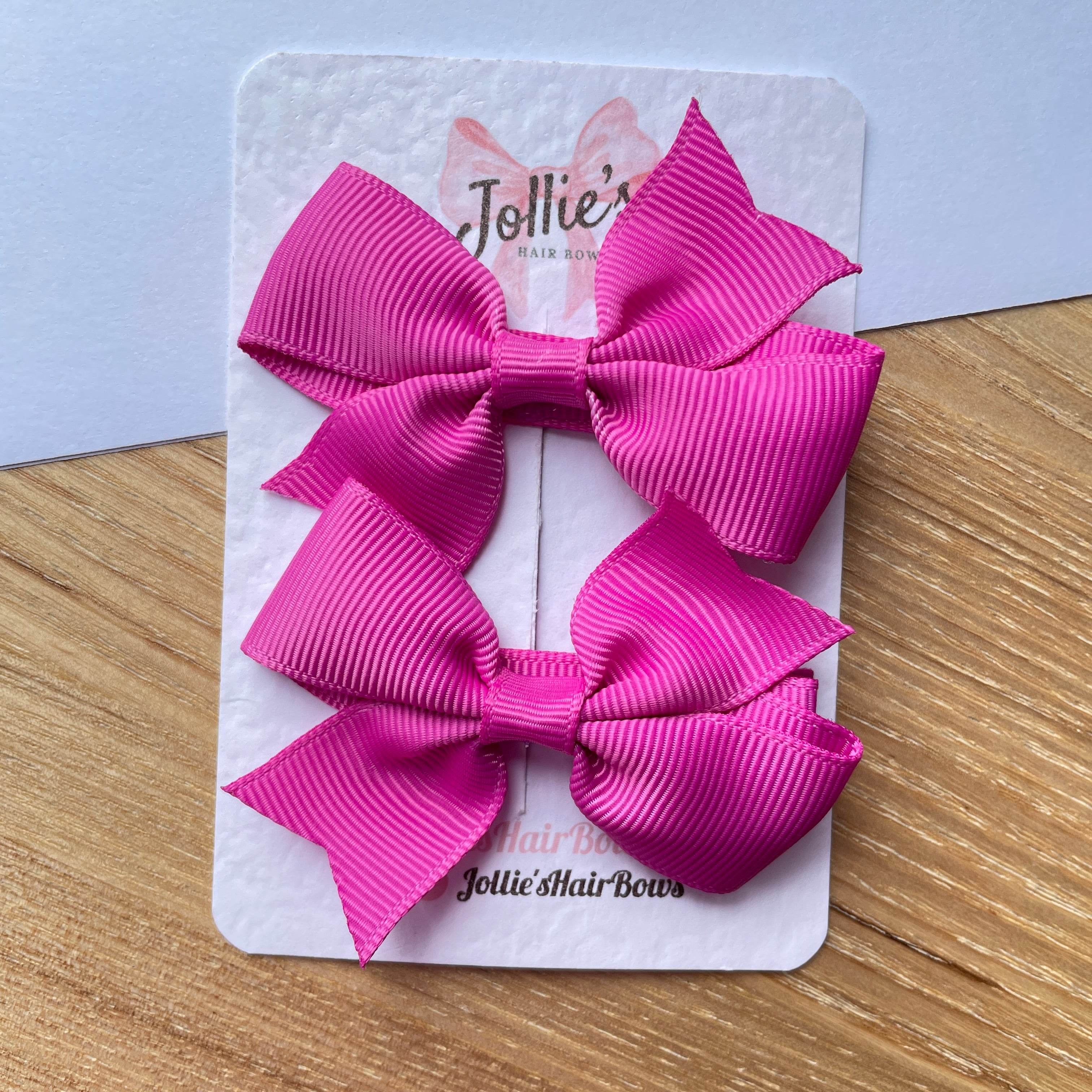 2.5" Garden Rose Lively Bow Clip Set – Grosgrain Ribbon Hair Bows for Girls (Pair)