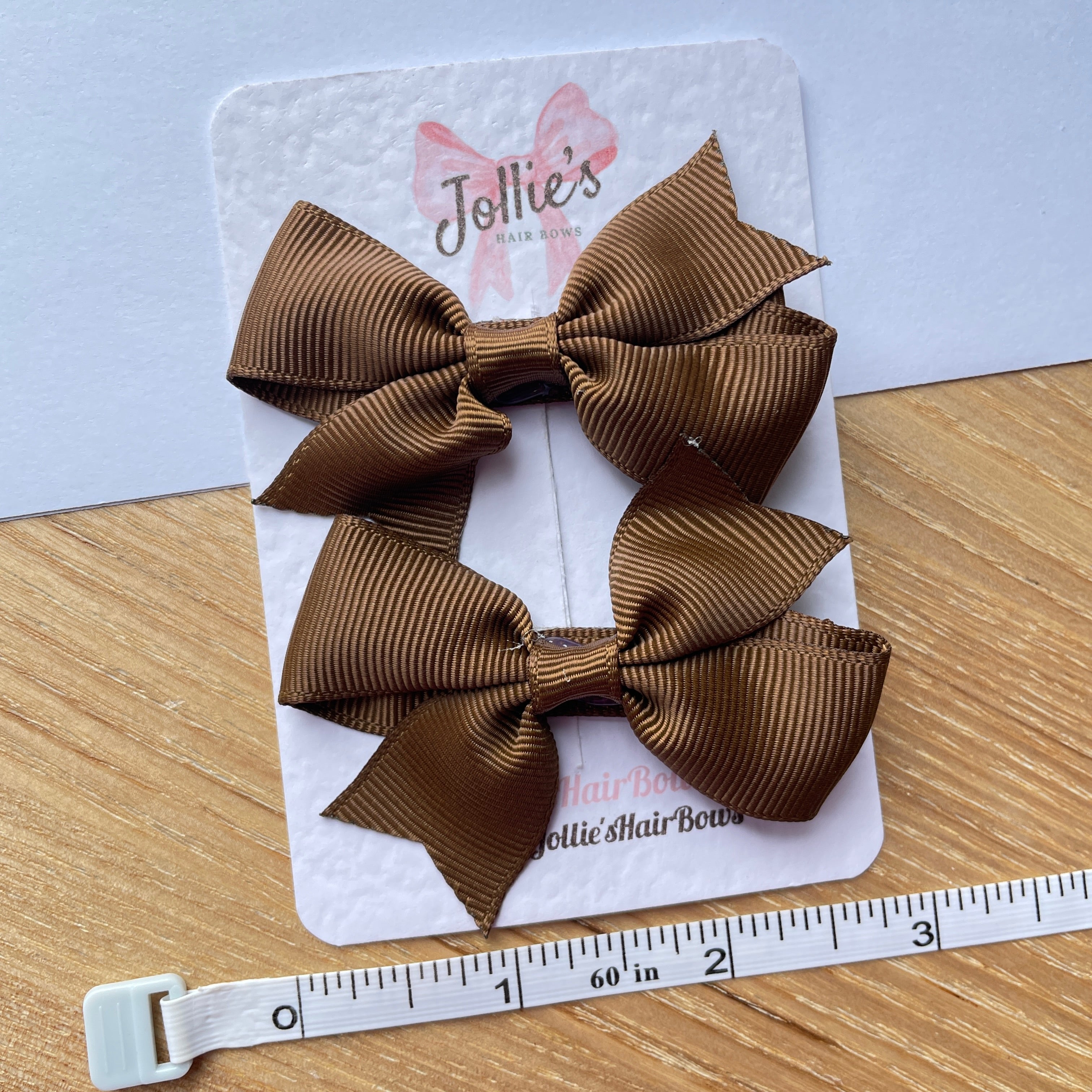 2.5" Turftan Lively Bow Clip Set – Grosgrain Ribbon Hair Bows for Girls (Pair)
