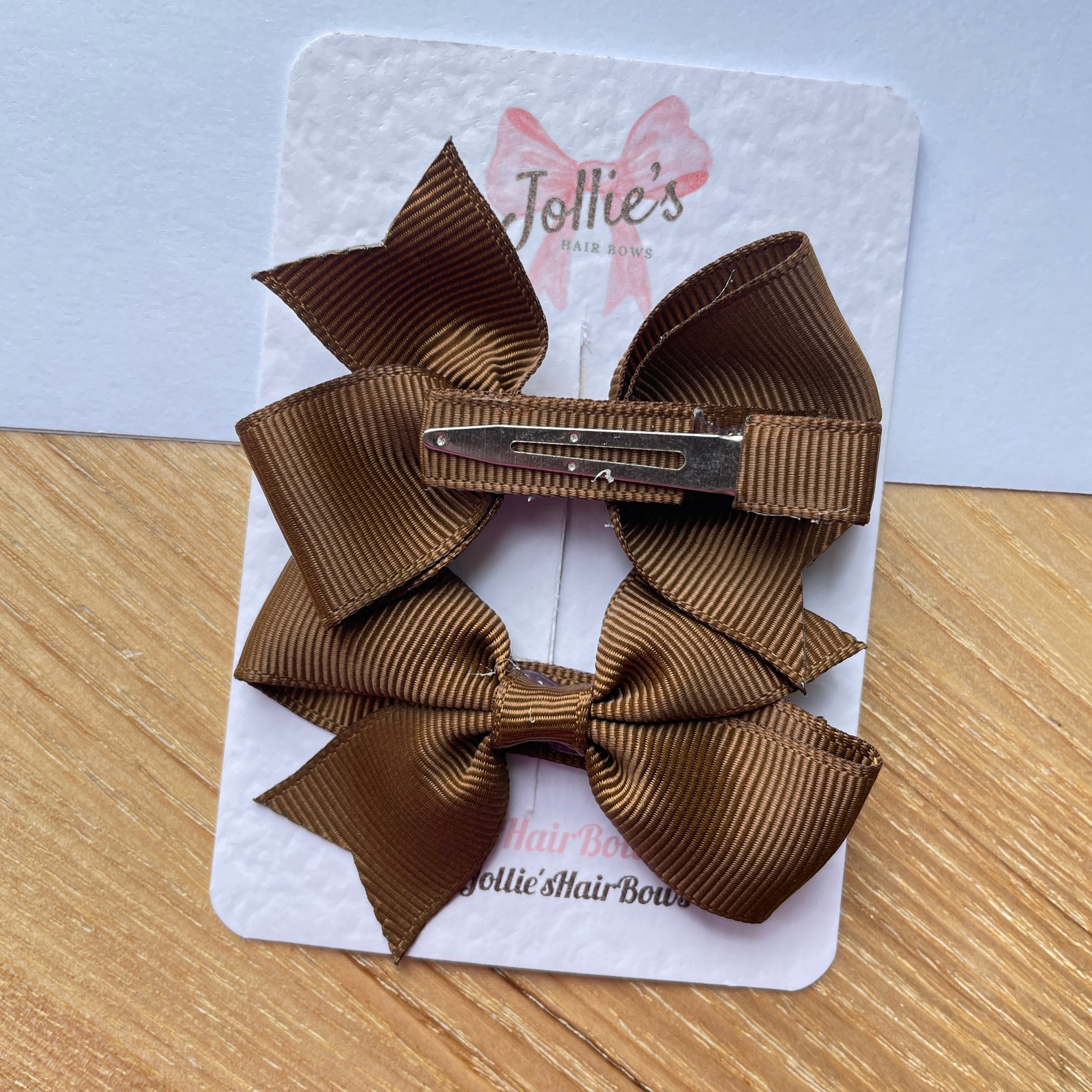 2.5" Turftan Lively Bow Clip Set – Grosgrain Ribbon Hair Bows for Girls (Pair)