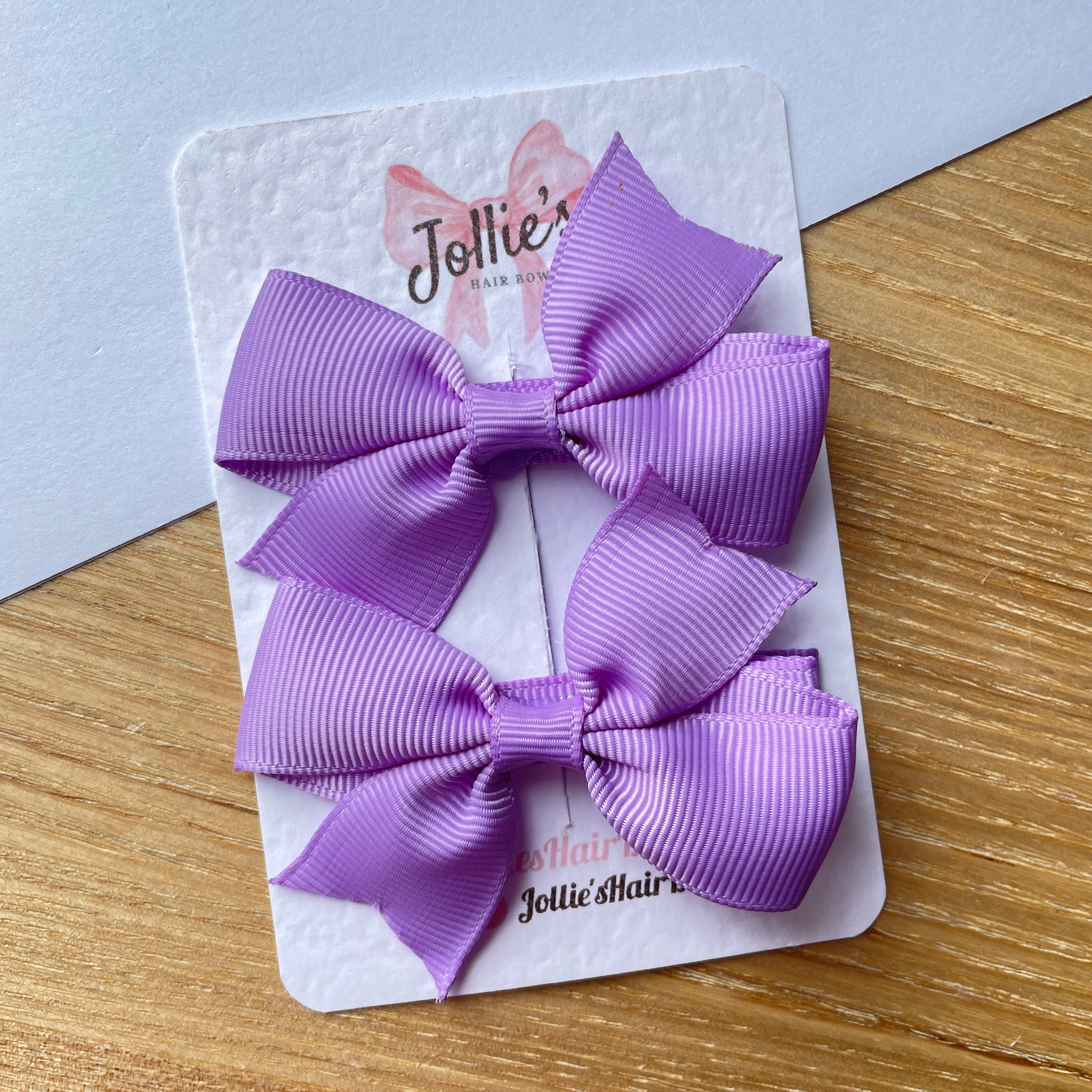 2.5" Hyacinth Lively Bow Clip Set – Grosgrain Ribbon Hair Bows for Girls (Pair)