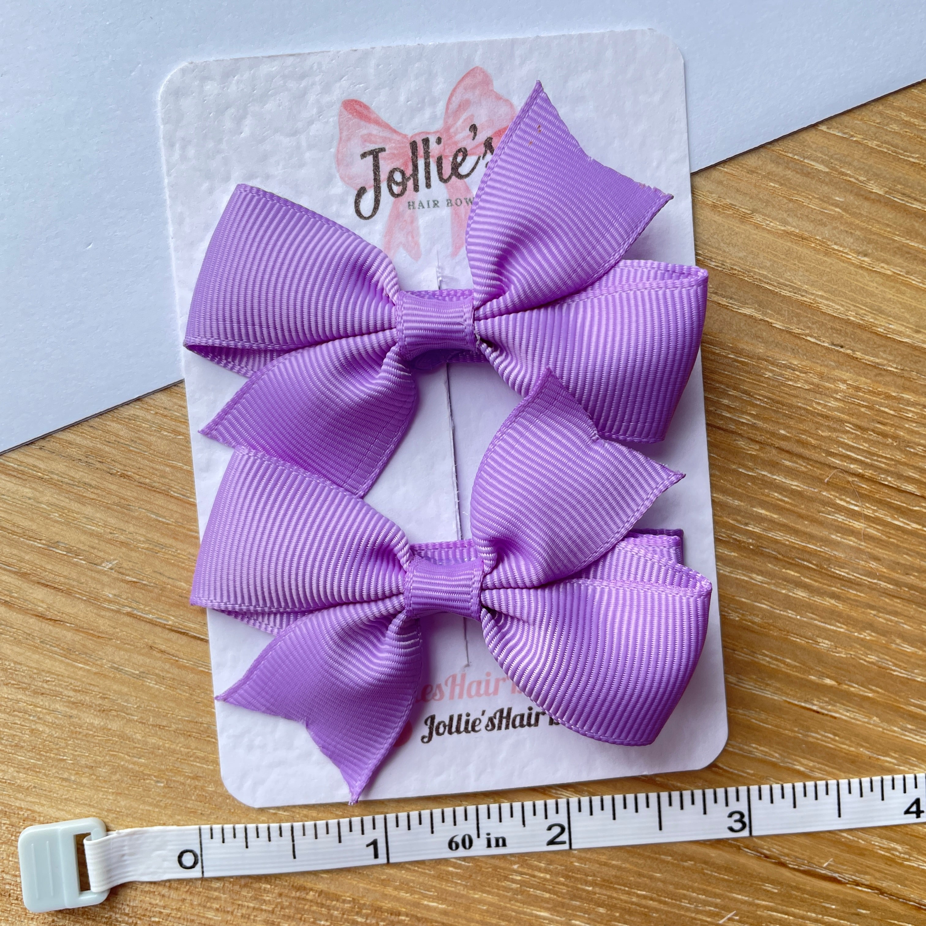 2.5" Hyacinth Lively Bow Clip Set – Grosgrain Ribbon Hair Bows for Girls (Pair)