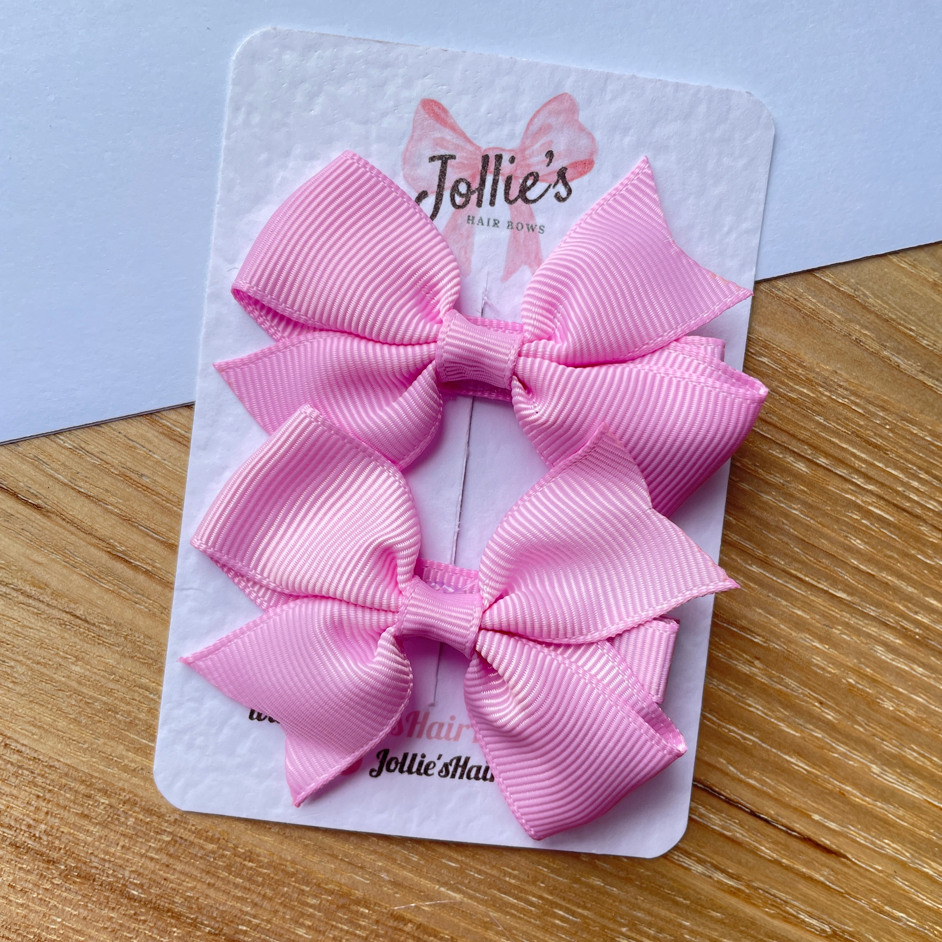 2.5" Tulip Lively Bow Clip Set – Grosgrain Ribbon Hair Bows for Girls (Pair)