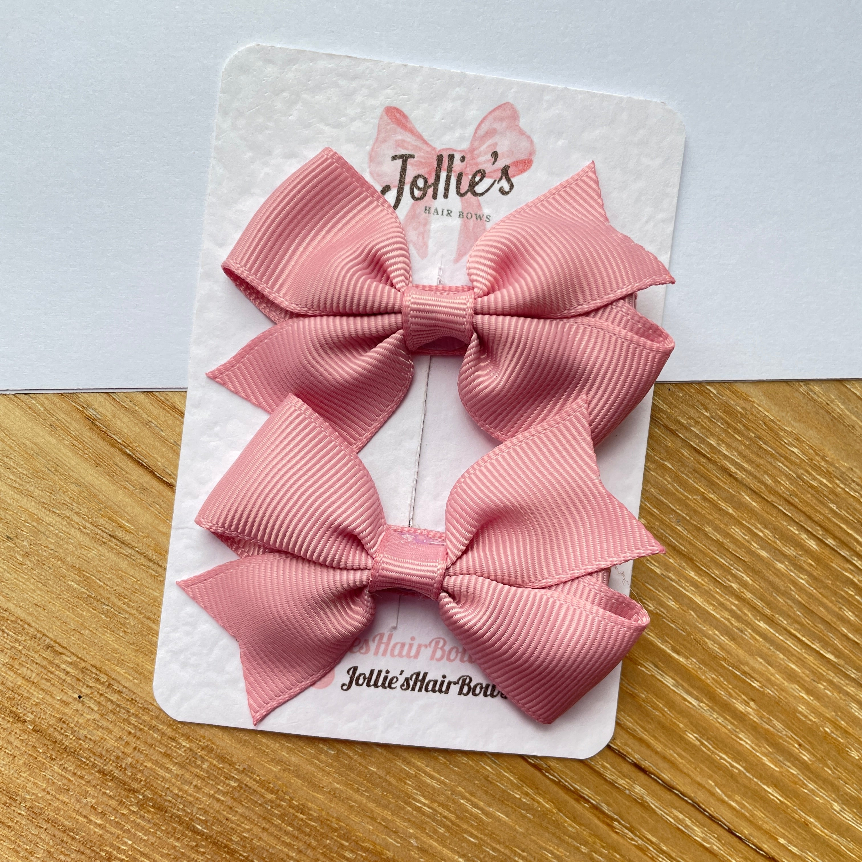 2.5" Quartz Lively Bow Clip Set – Grosgrain Ribbon Hair Bows for Girls (Pair)