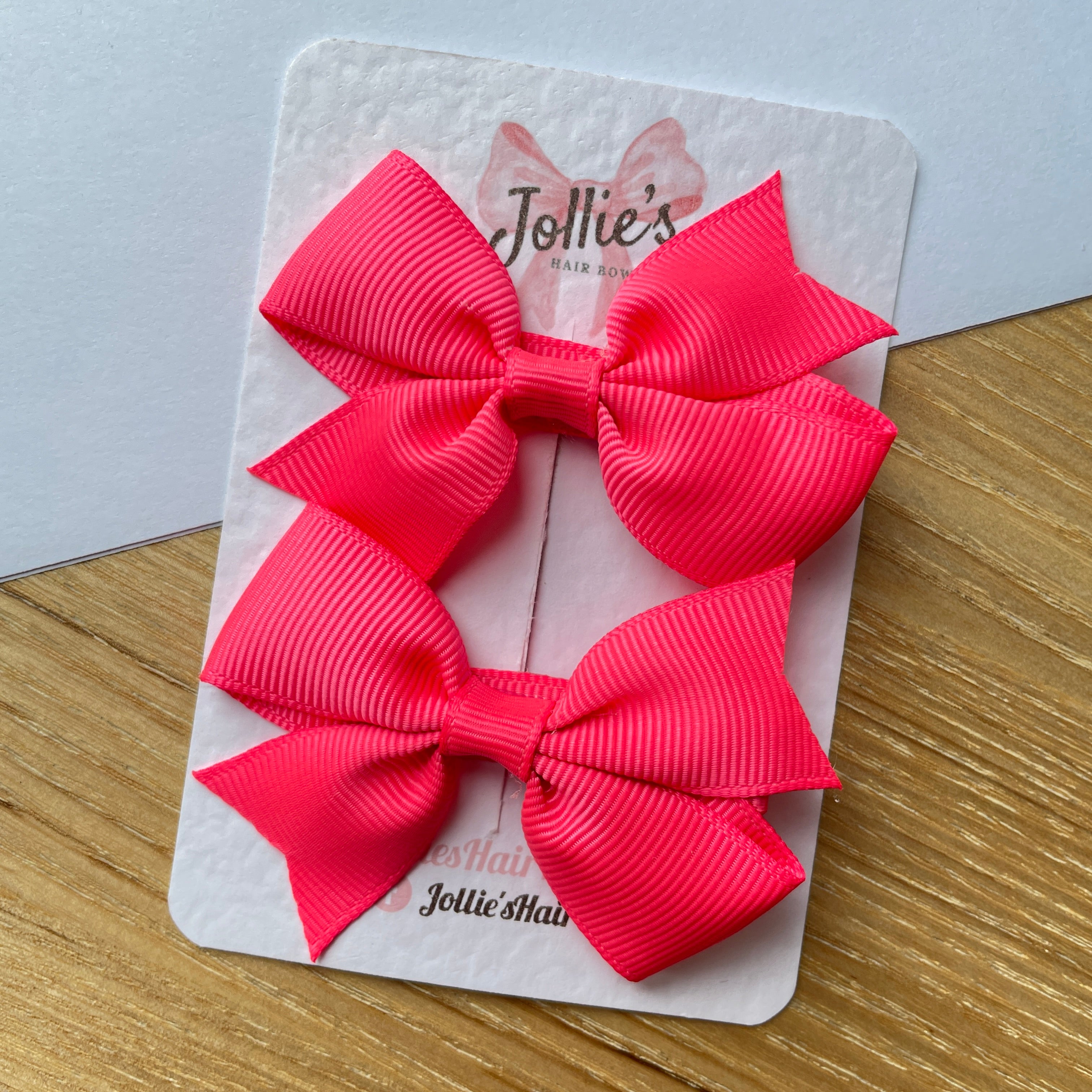 2.5" Passion Fruit Lively Bow Clip Set – Grosgrain Ribbon Hair Bows for Girls (Pair)