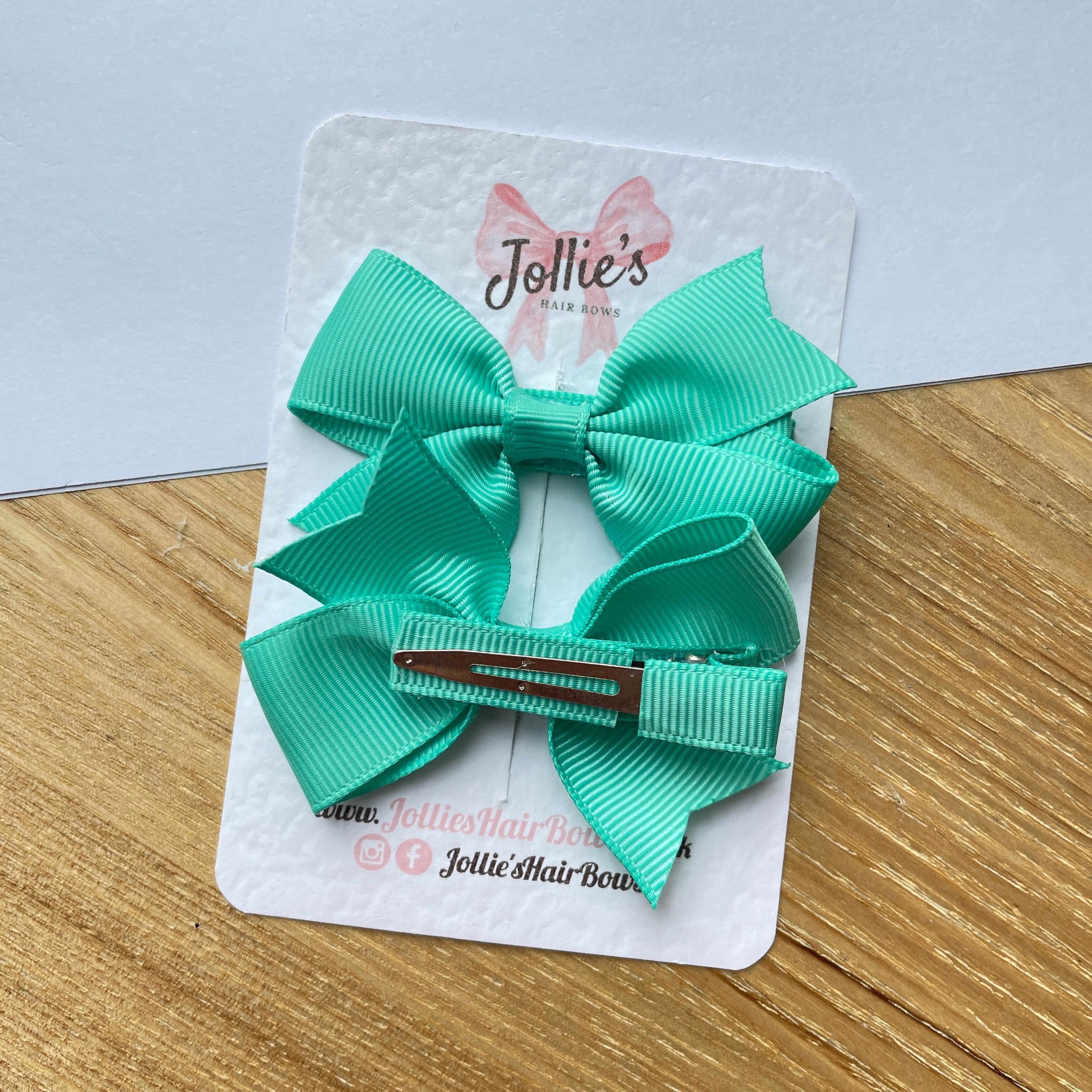 2.5" Tropic Lively Bow Clip Set – Grosgrain Ribbon Hair Bows for Girls (Pair)