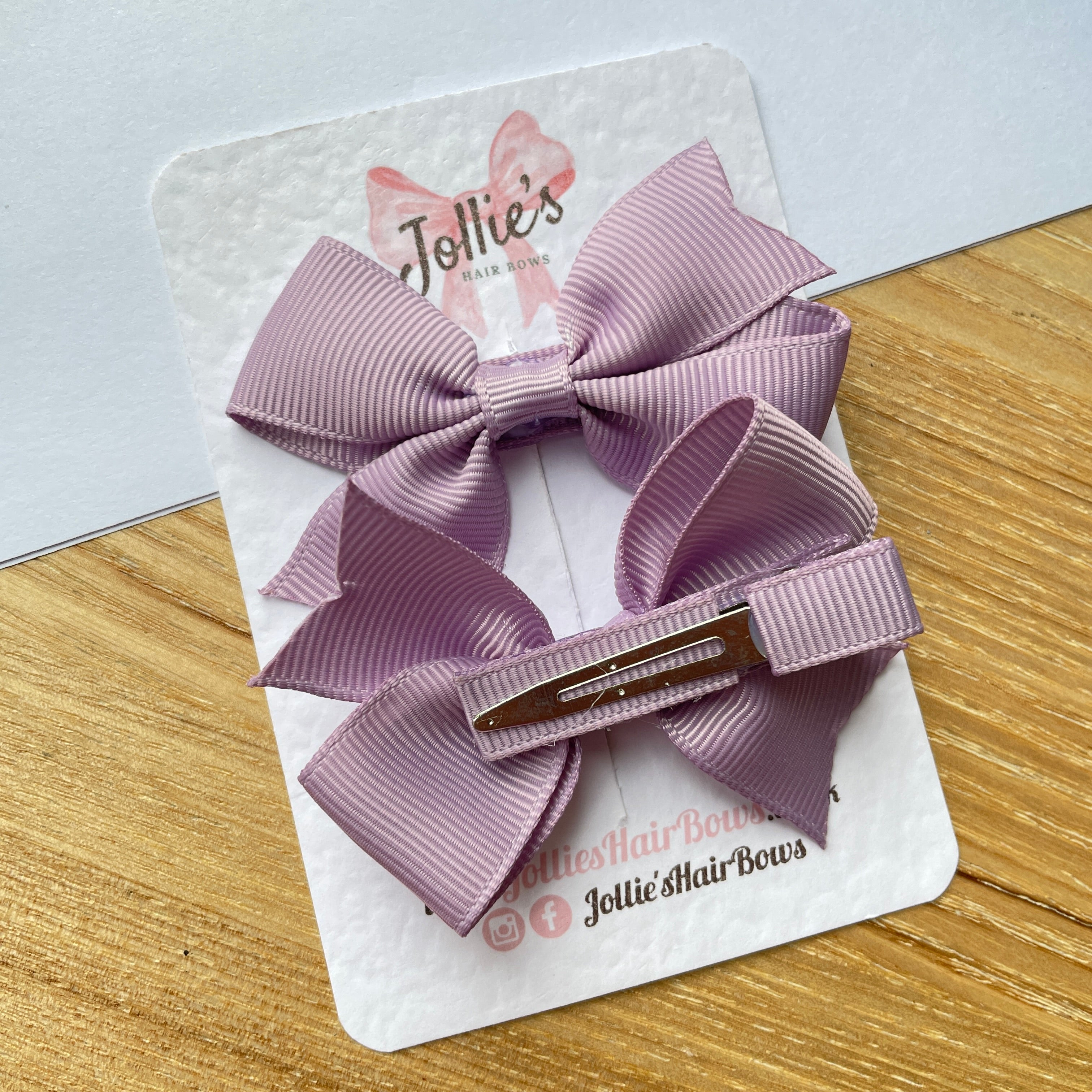2.5" Fresco Lively Bow Clip Set – Grosgrain Ribbon Hair Bows for Girls (Pair)