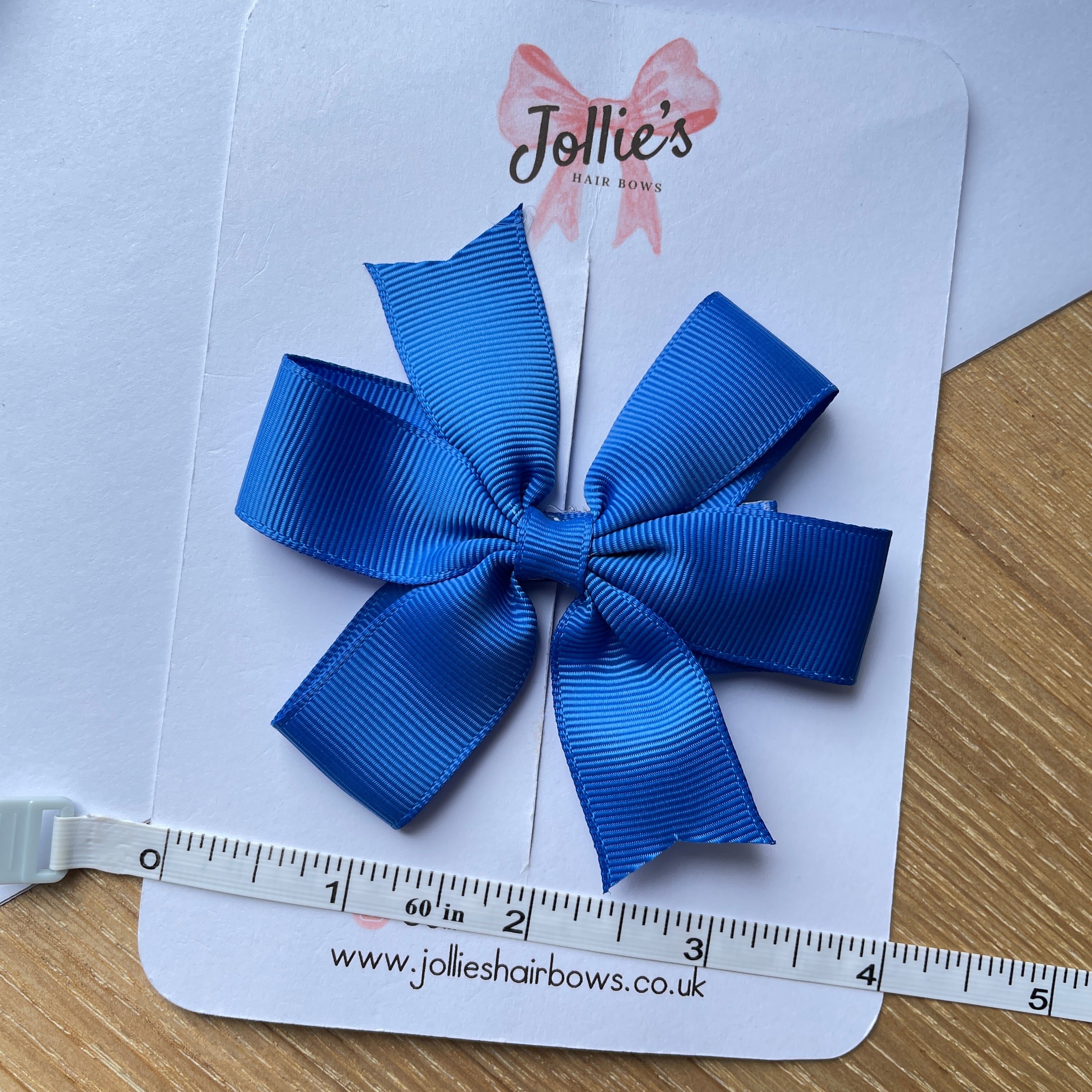 3.5" Royal Blue Classic Hair Bow – Grosgrain Ribbon with Lined Alligator Clip
