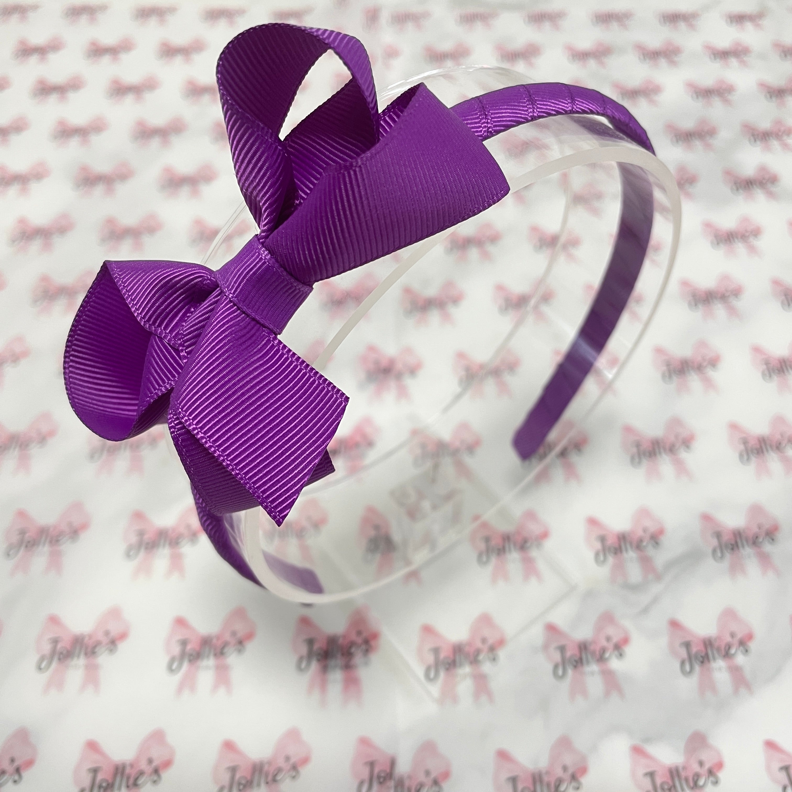 3" Ultra Violet Bow Headband – Grosgrain Ribbon Headband for Girls