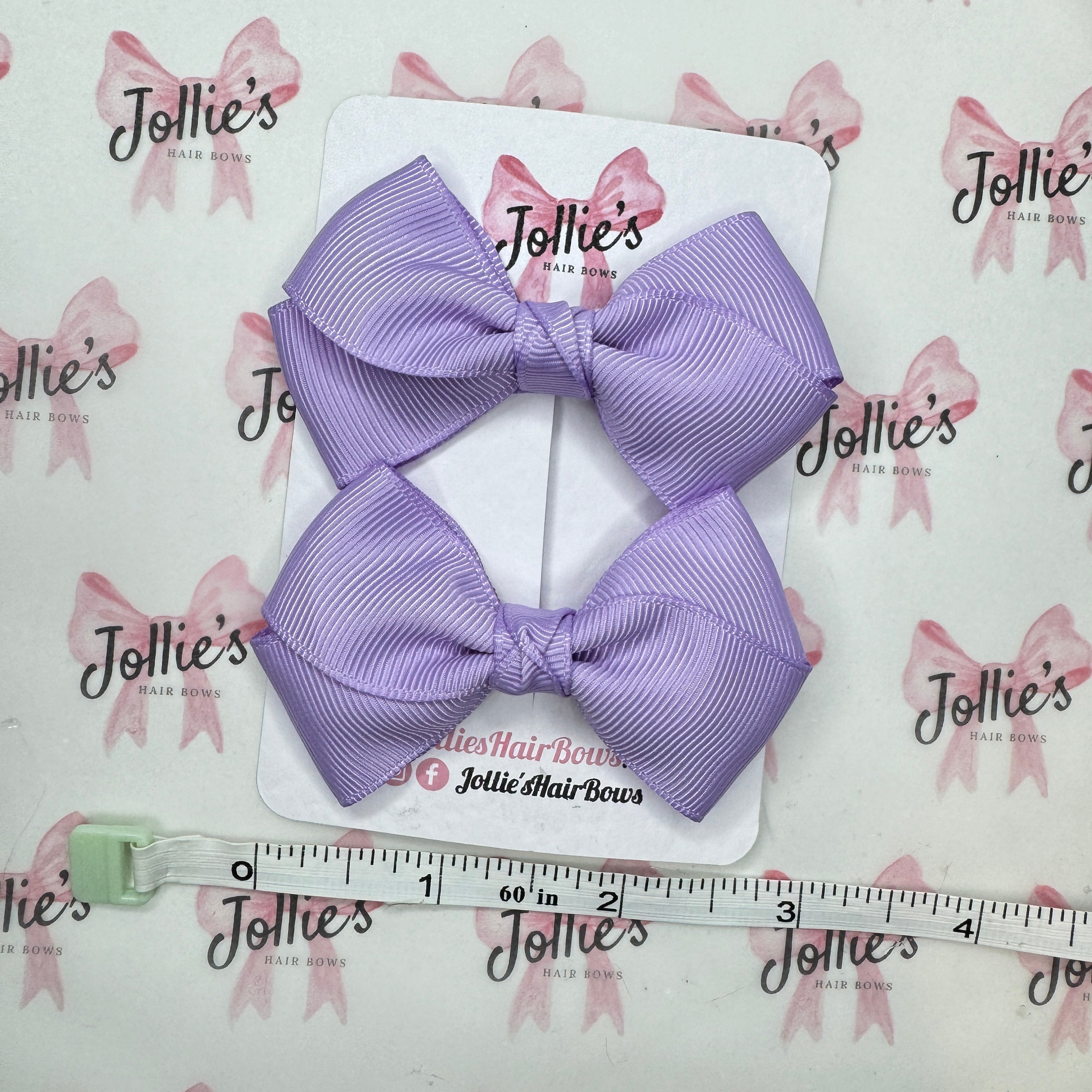 3" Light Orchid Twisty Hair Bow Pair – Grosgrain Ribbon Clips with Teeth