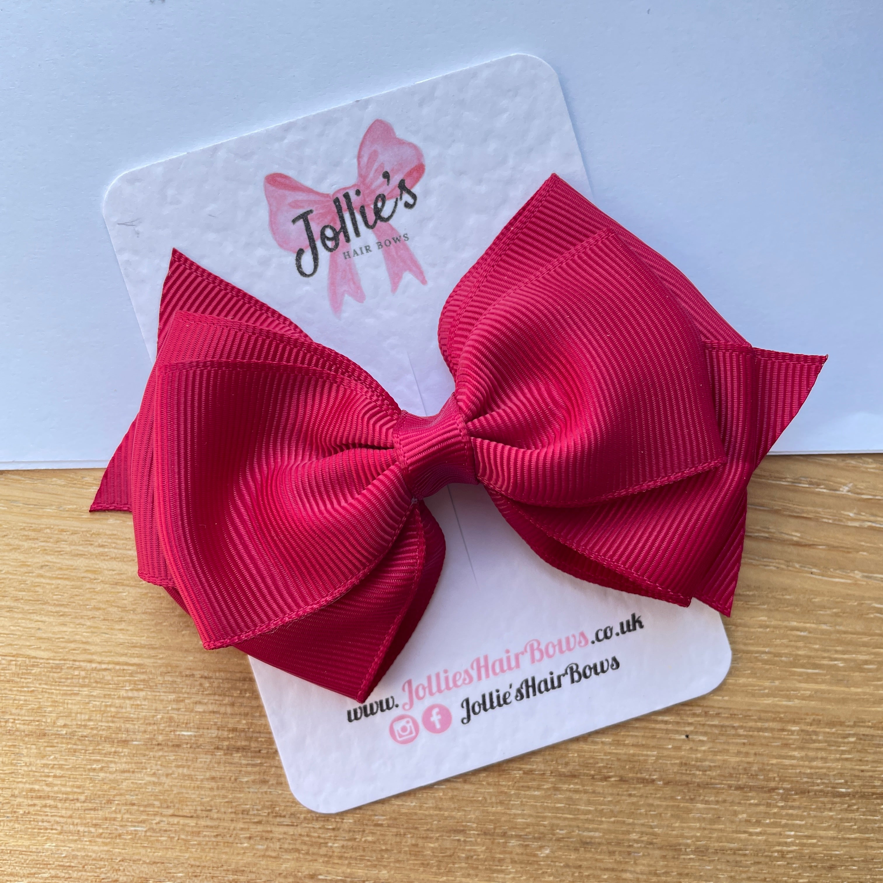 4" Beauty Triple Layer Hair Bow – Grosgrain Ribbon with Lined Alligator Clip