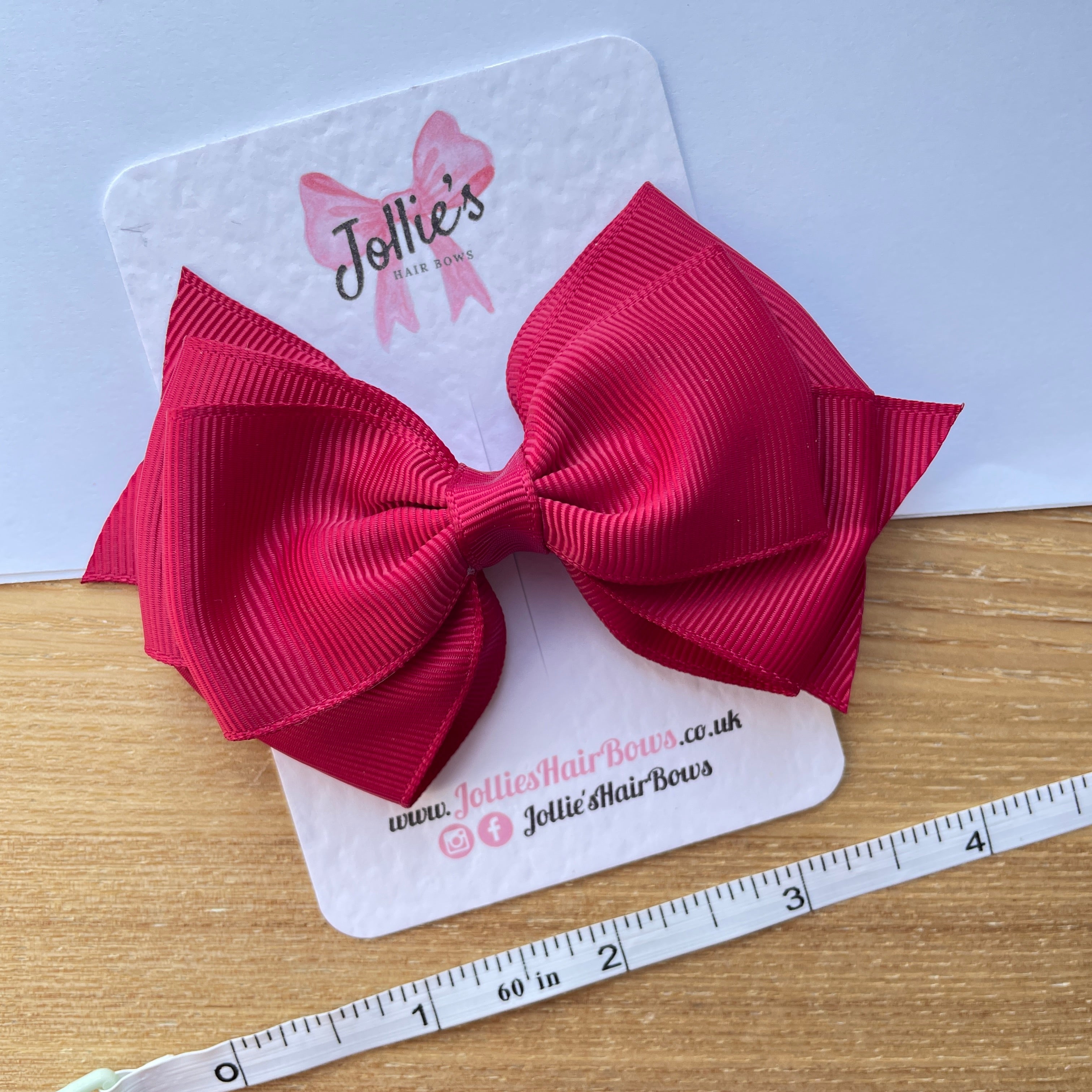 4" Beauty Triple Layer Hair Bow – Grosgrain Ribbon with Lined Alligator Clip