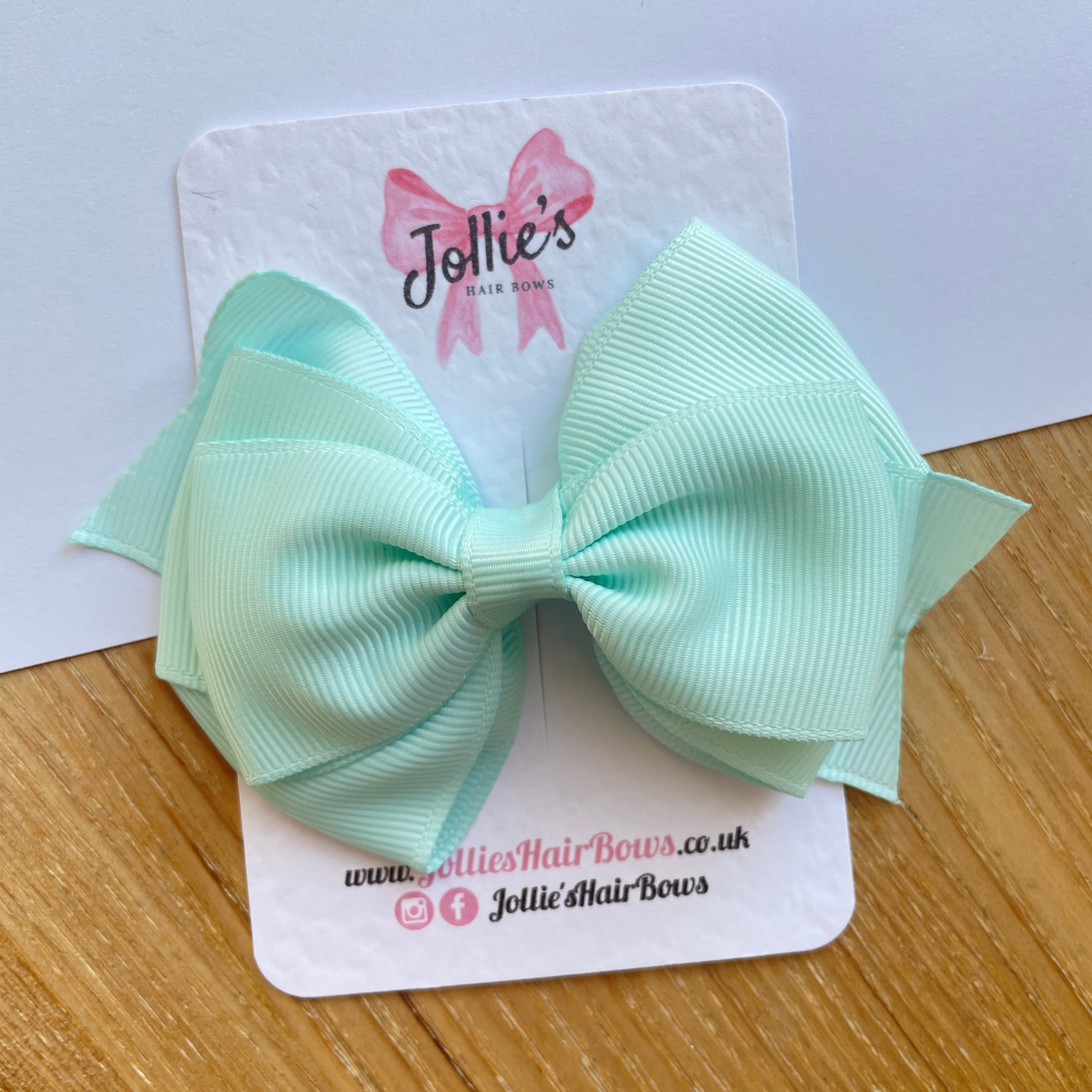 4" Crystalline Triple Layer Hair Bow – Grosgrain Ribbon with Lined Alligator Clip