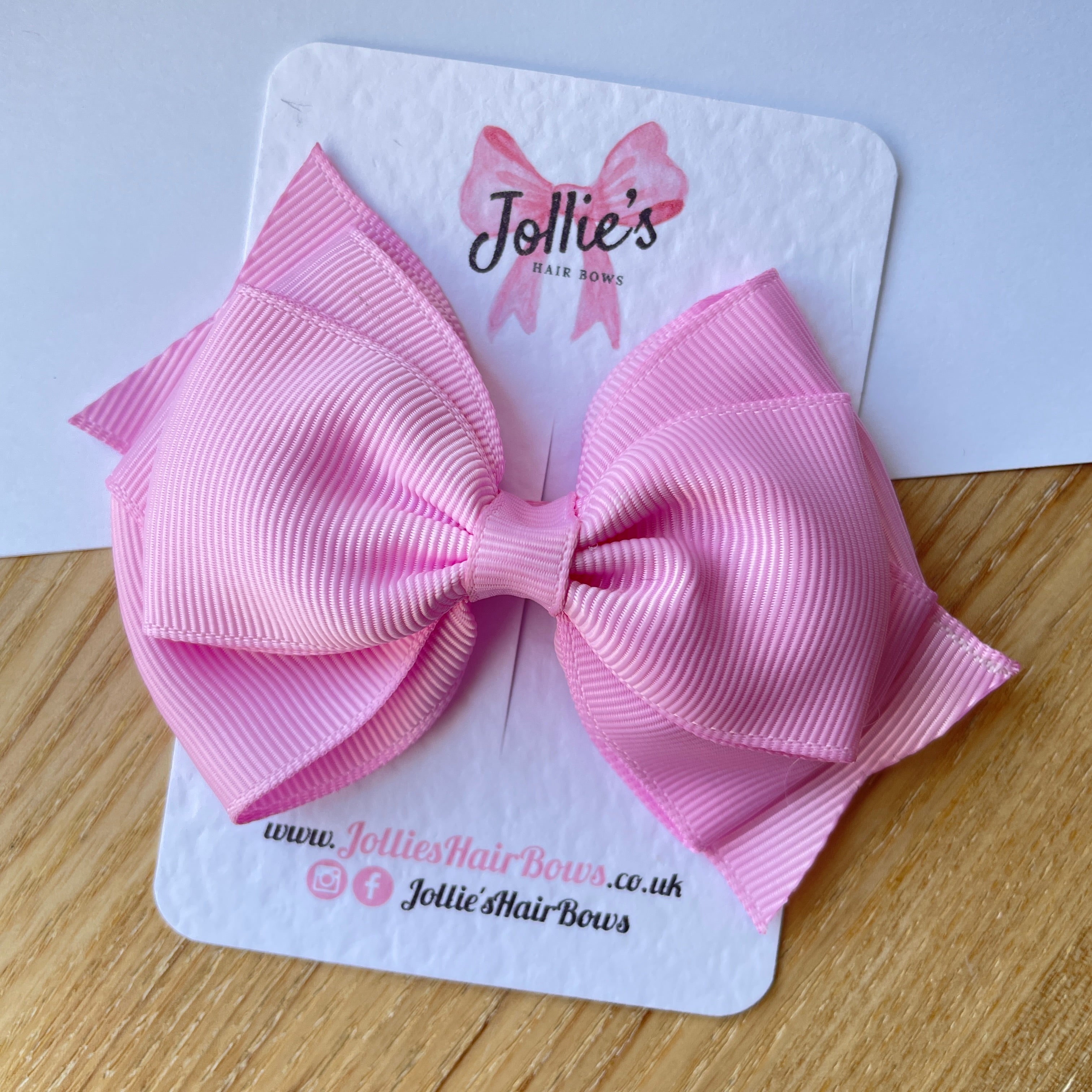 4" Tulip Triple Layer Hair Bow – Grosgrain Ribbon with Lined Alligator Clip