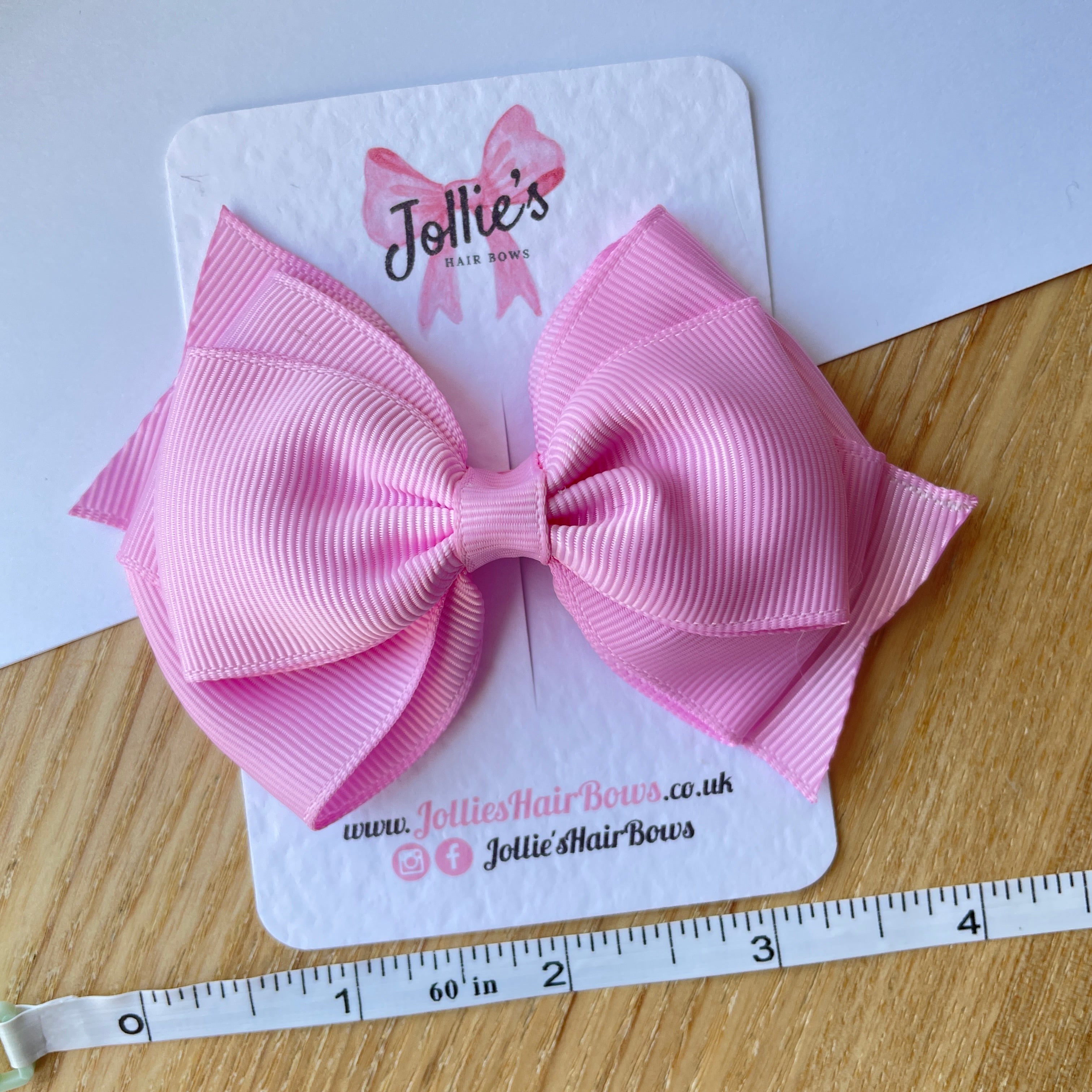 4" Tulip Triple Layer Hair Bow – Grosgrain Ribbon with Lined Alligator Clip