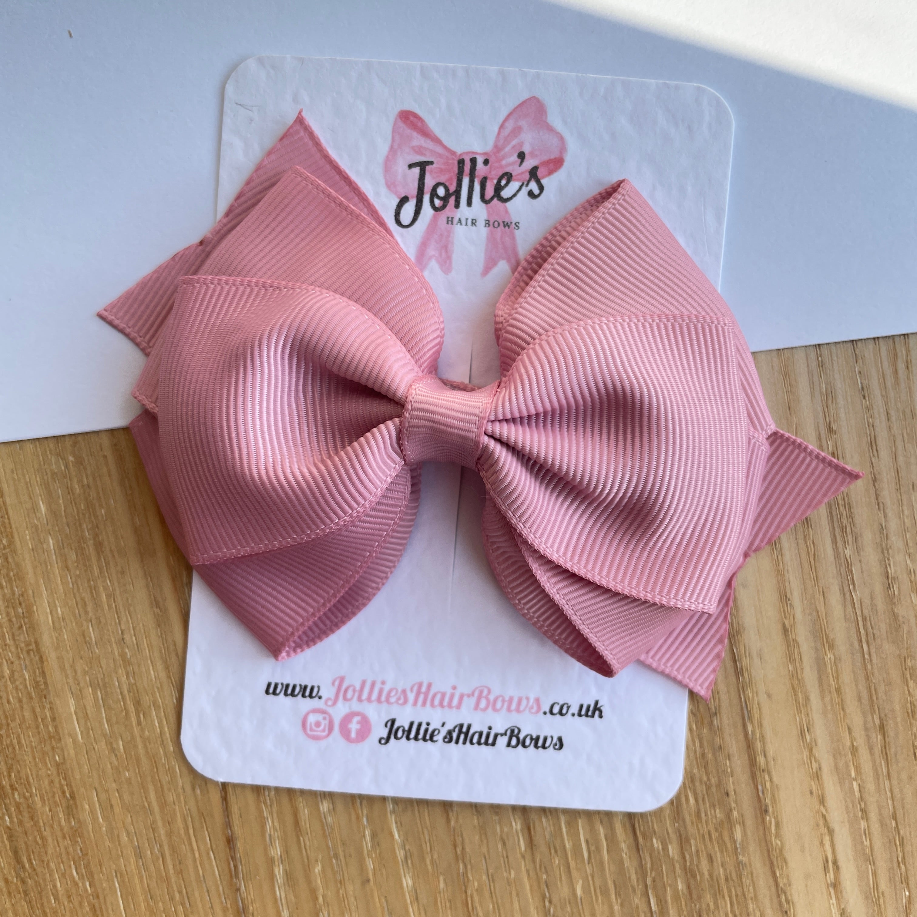 4" Quartz Triple Layer Hair Bow – Grosgrain Ribbon with Lined Alligator Clip