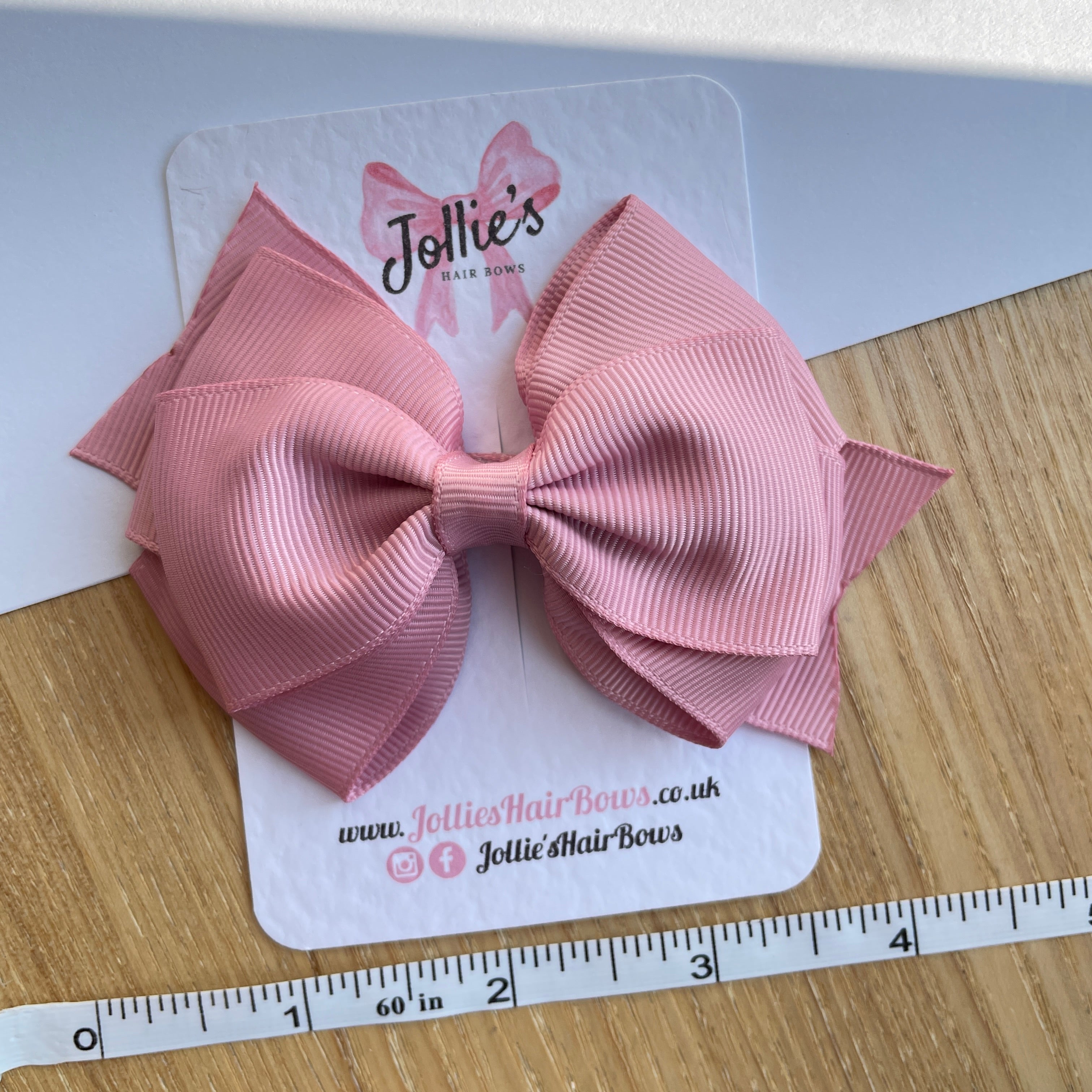 4" Quartz Triple Layer Hair Bow – Grosgrain Ribbon with Lined Alligator Clip