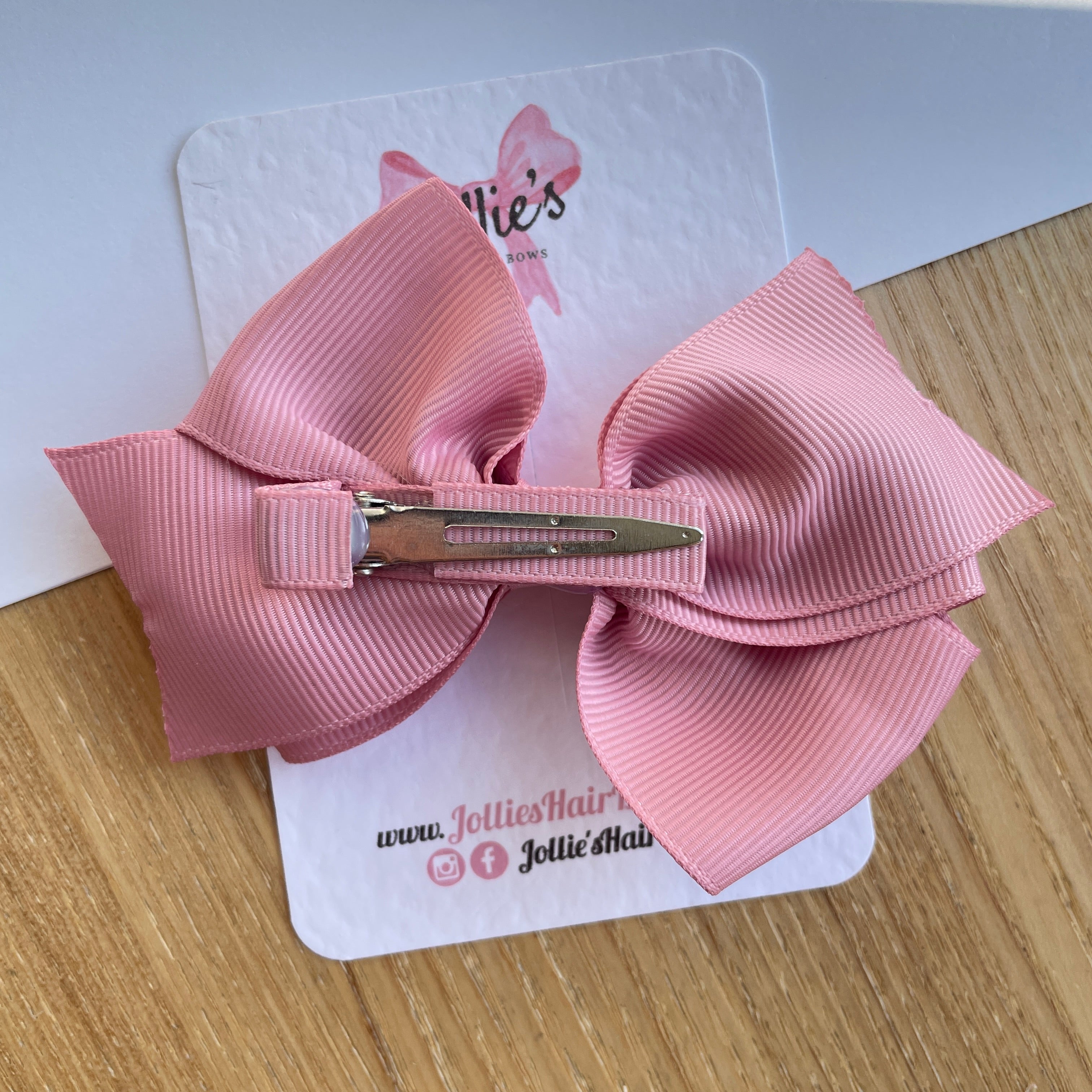 4" Quartz Triple Layer Hair Bow – Grosgrain Ribbon with Lined Alligator Clip