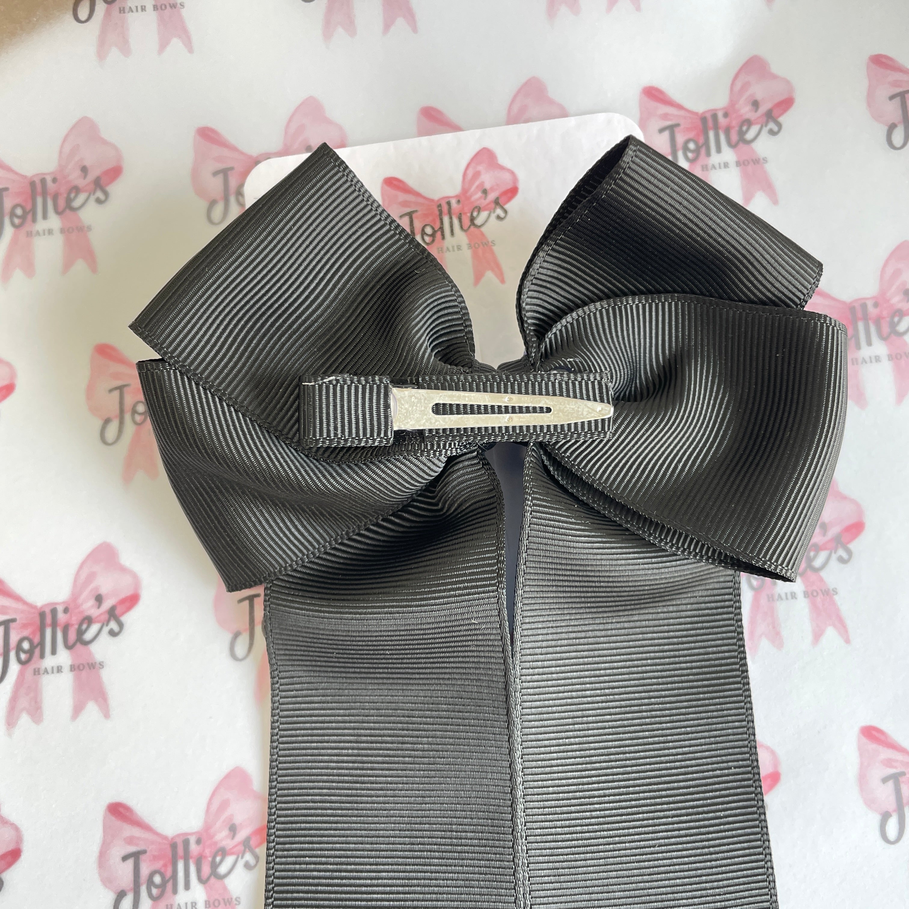 4.5" Halloween Blue Leopard Print Double Layer Tail Bow with Clip – Grosgrain Ribbon