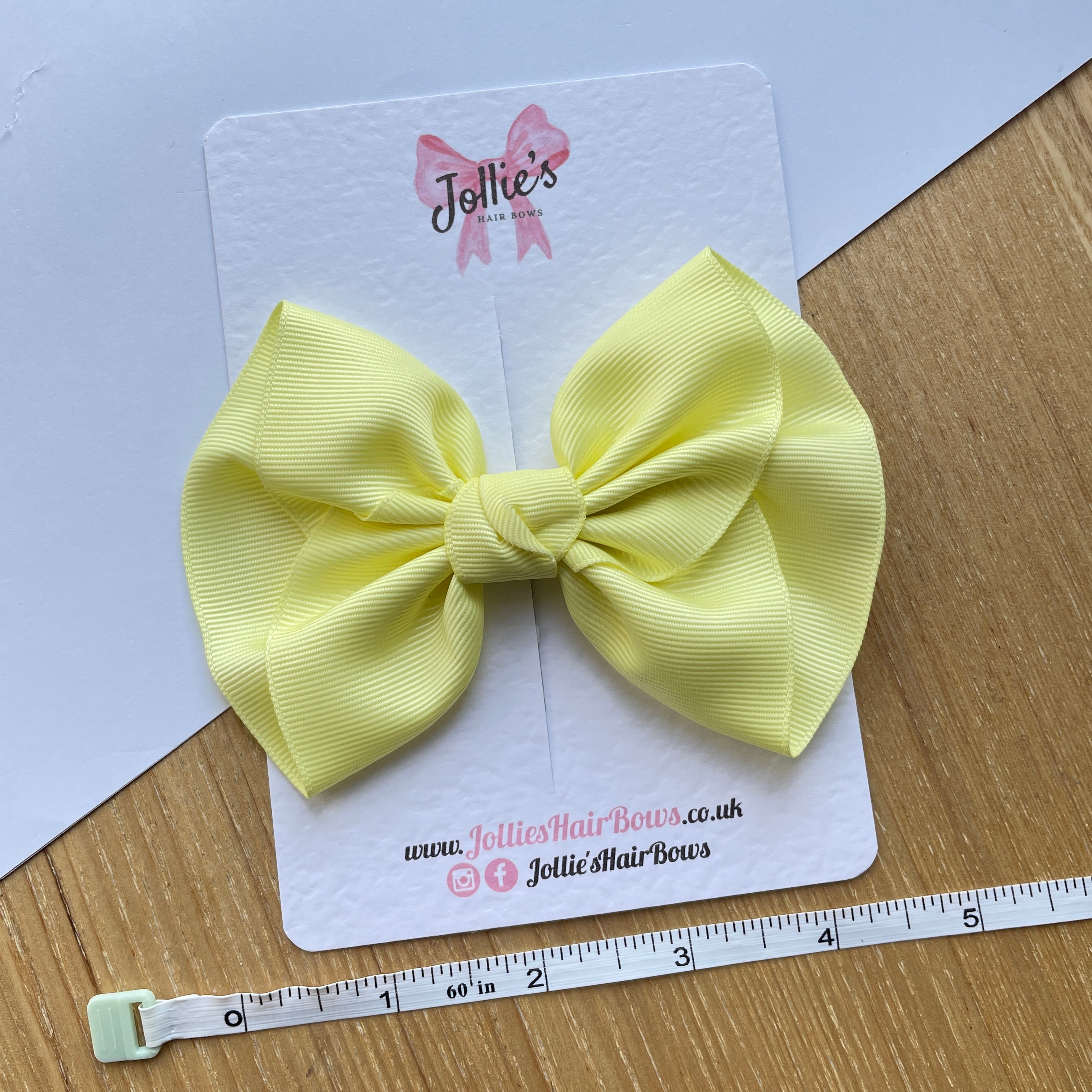 4.5" Baby Maize Frown Hair Bow with Clip – Grosgrain Ribbon, Lined Alligator Clip
