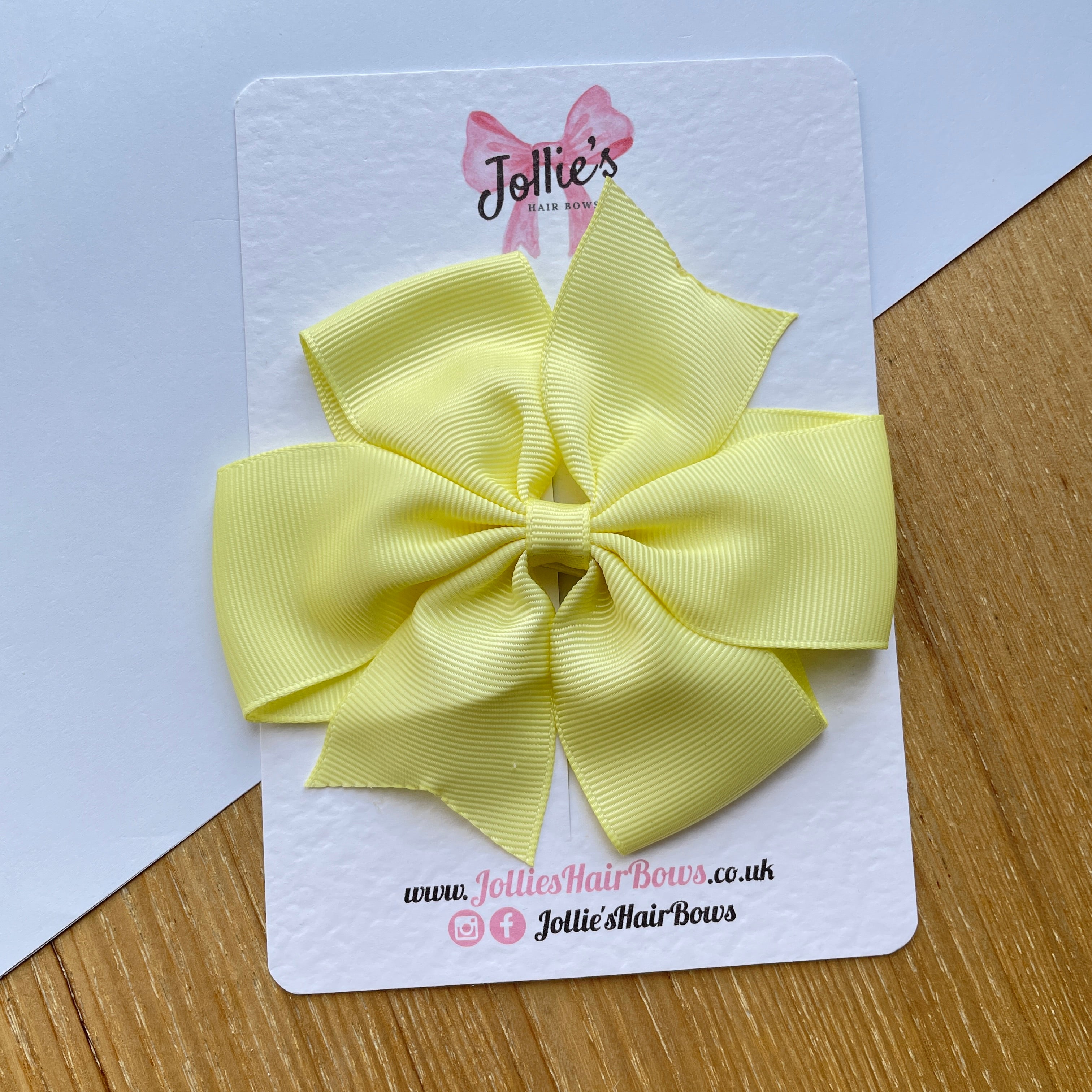 4" Baby Maize Pinwheel Hair Bow β Grosgrain Ribbon with Lined Alligator Clip