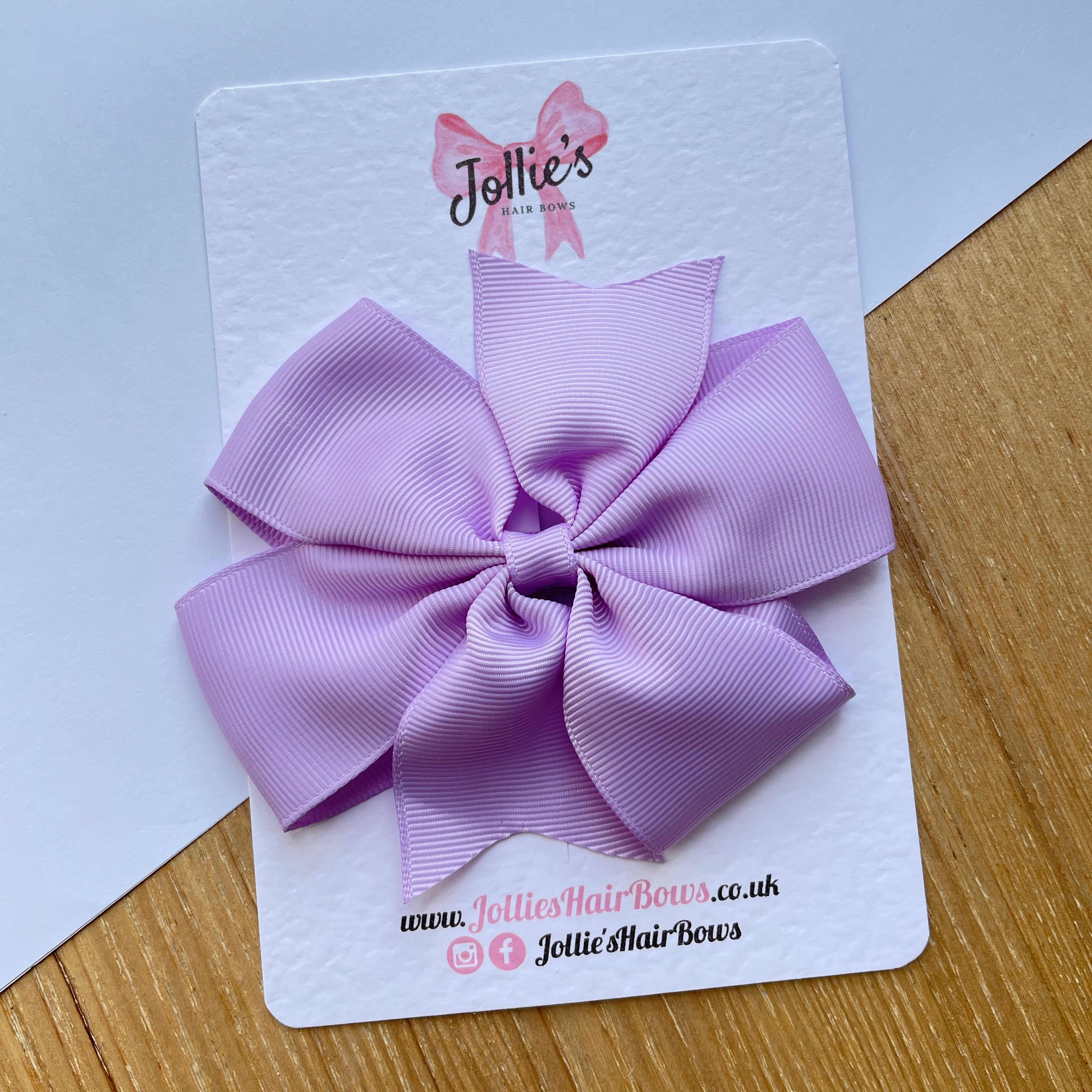 4" Light Orchid Pinwheel Hair Bow β Grosgrain Ribbon with Lined Alligator Clip