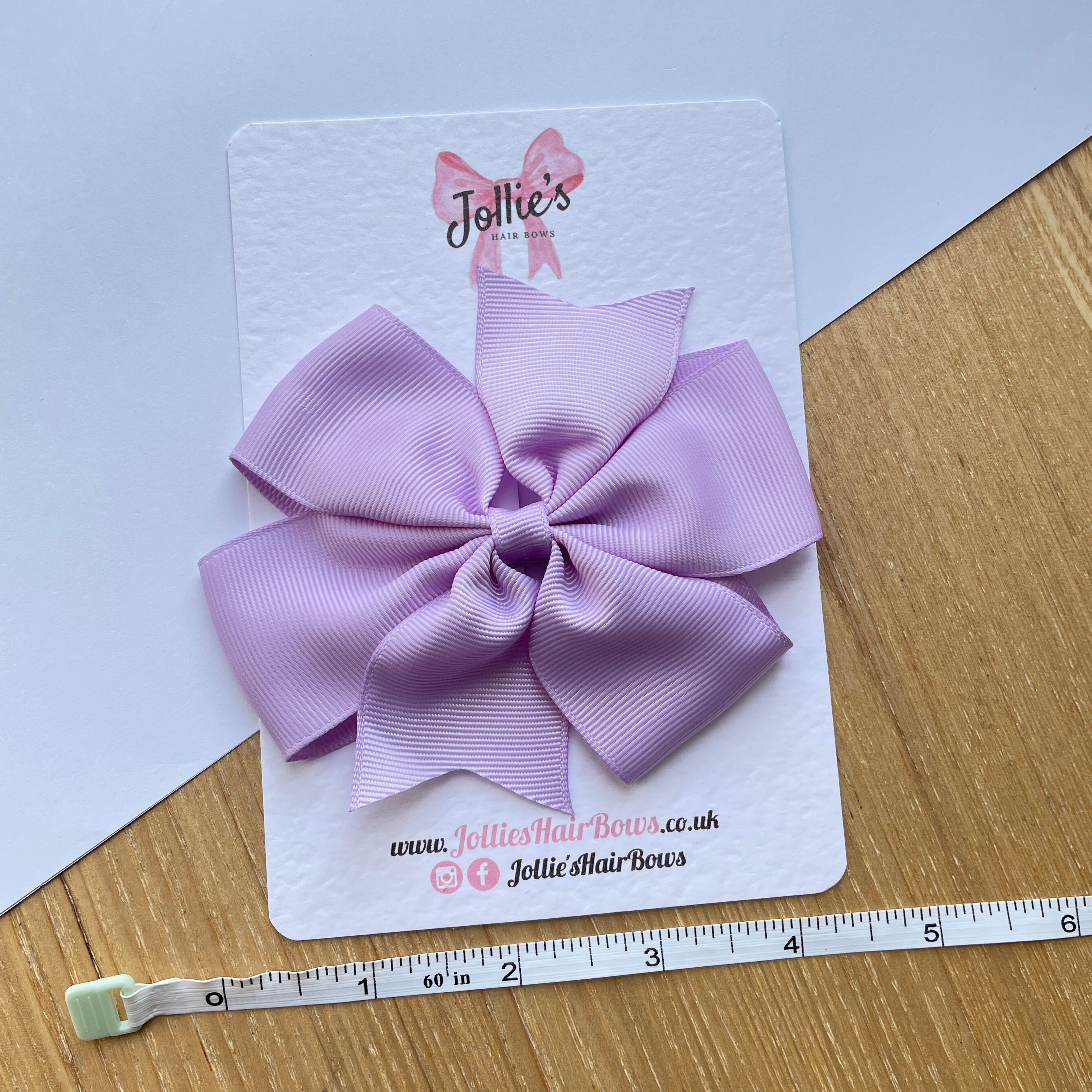 4" Light Orchid Pinwheel Hair Bow – Grosgrain Ribbon with Lined Alligator Clip
