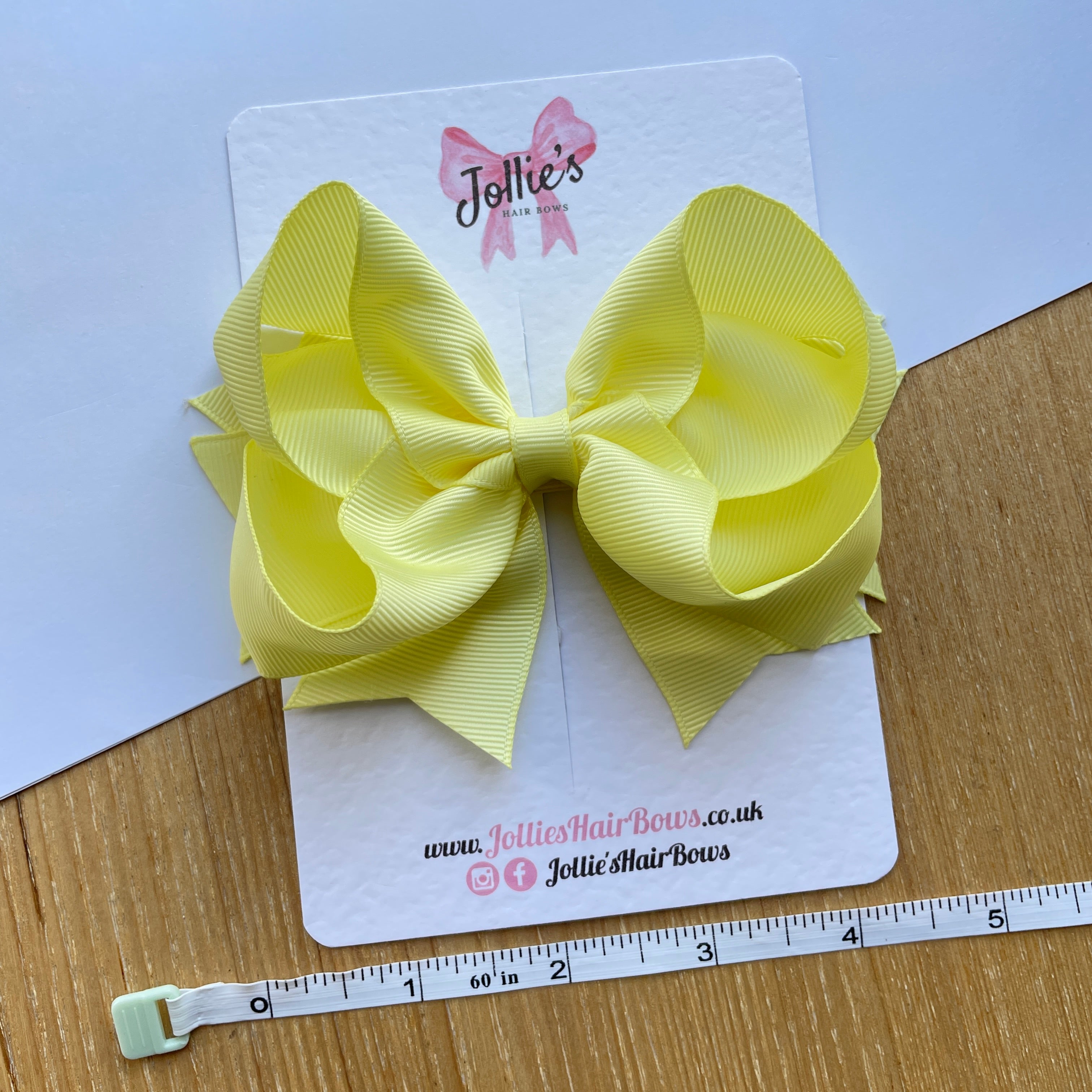 4.5" Baby Maize Butterfly Bow with Clip – Grosgrain Ribbon Hair Bow for Girls
