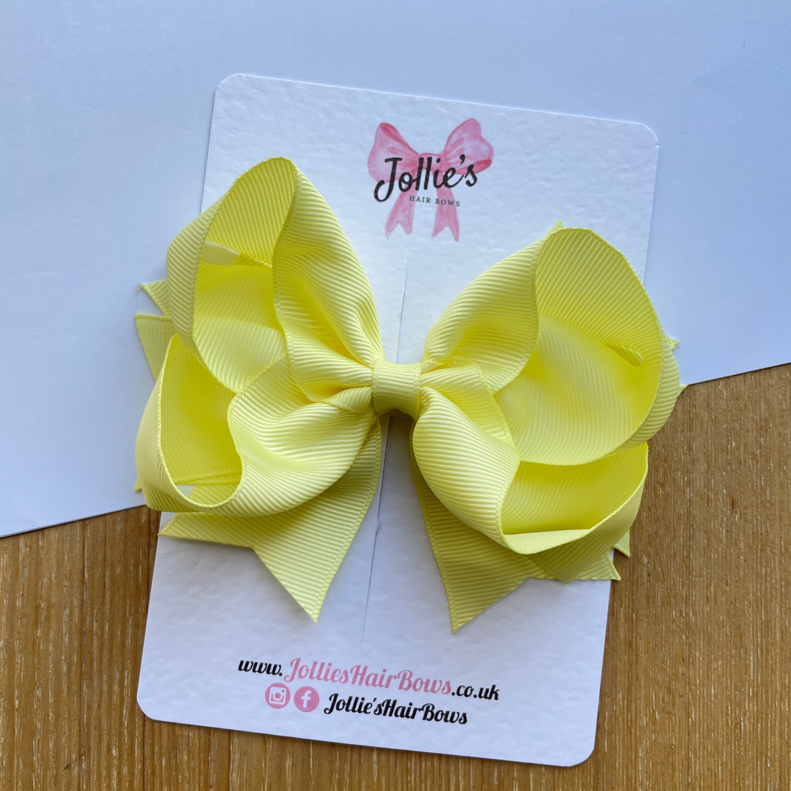 4.5" Baby Maize Butterfly Bow with Clip – Grosgrain Ribbon Hair Bow for Girls