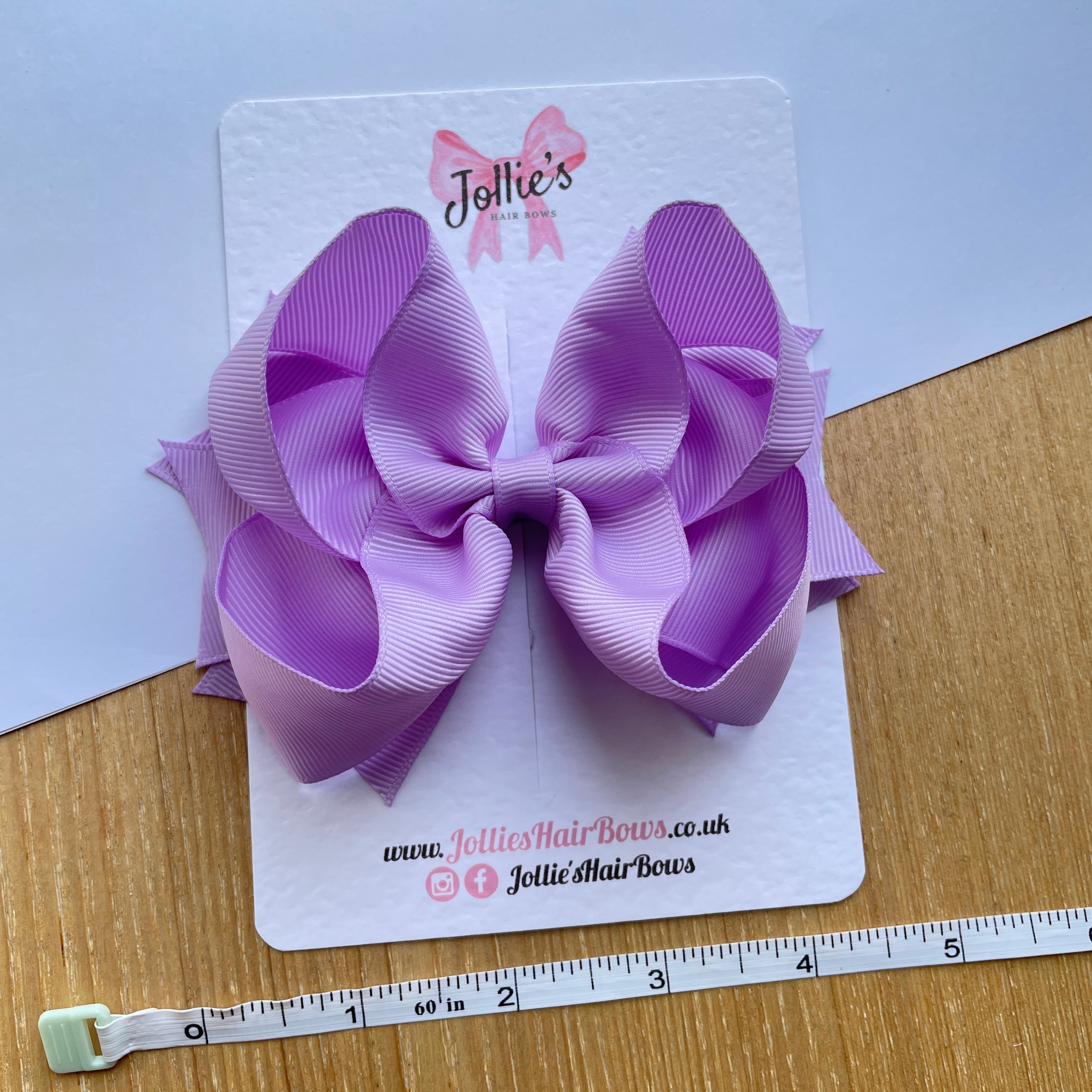 4.5" Light Orchid Butterfly Bow with Clip – Grosgrain Ribbon Hair Bow for Girls