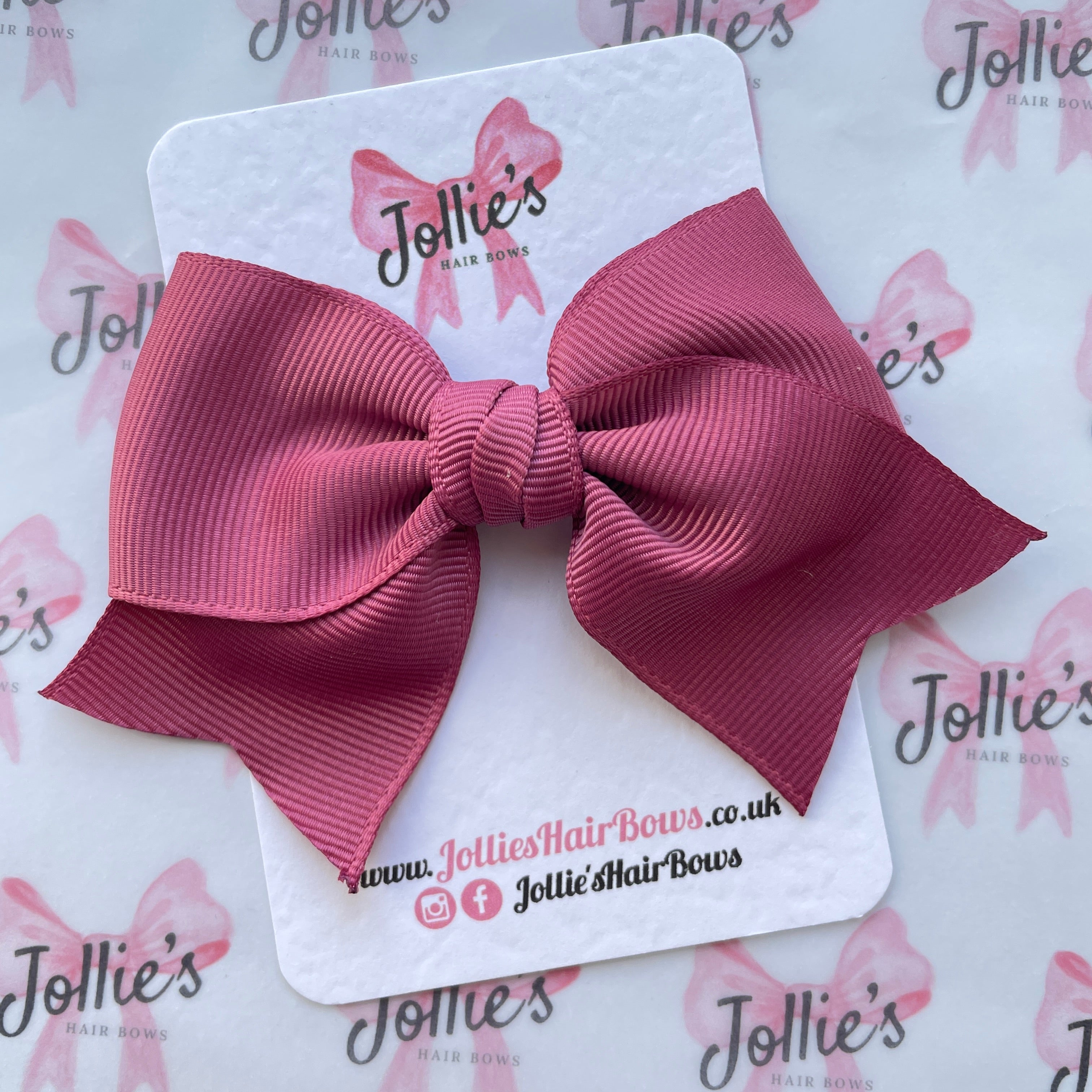 4" Victorian Rose Classic Hair Bow – Grosgrain Ribbon with Lined Alligator Clip