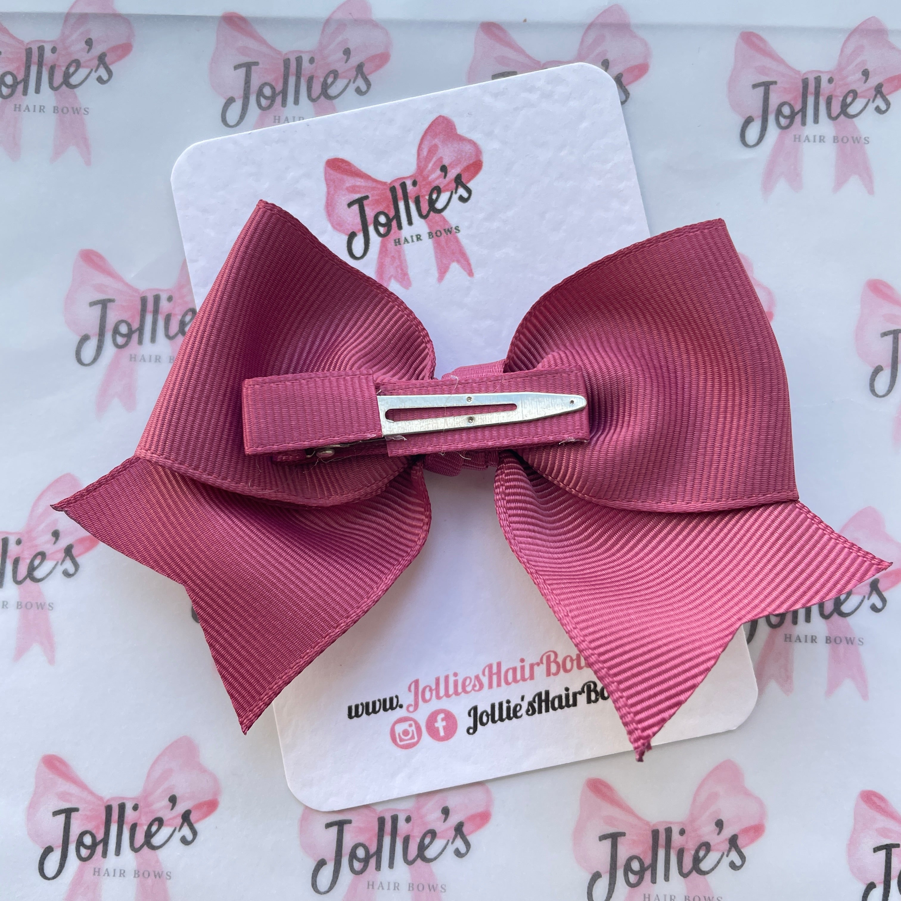 4" Victorian Rose Classic Hair Bow – Grosgrain Ribbon with Lined Alligator Clip